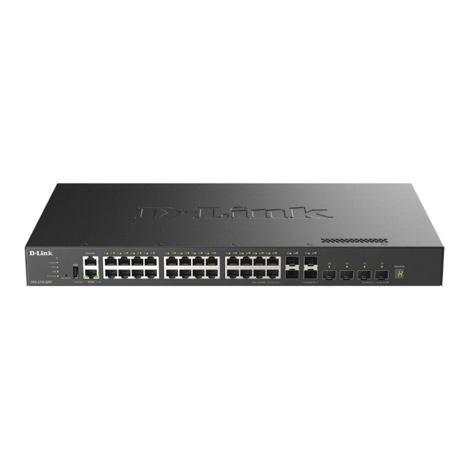 D-Link DXS-3410-32XY · 24 Puertos RJ-45 10Gbps · SFP · PoE · Gestionable