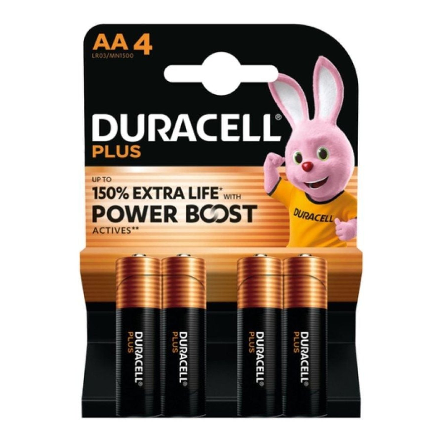 Duracell Plus Power Boost · 4 Pilas AA · 1,5V · Alcalinas