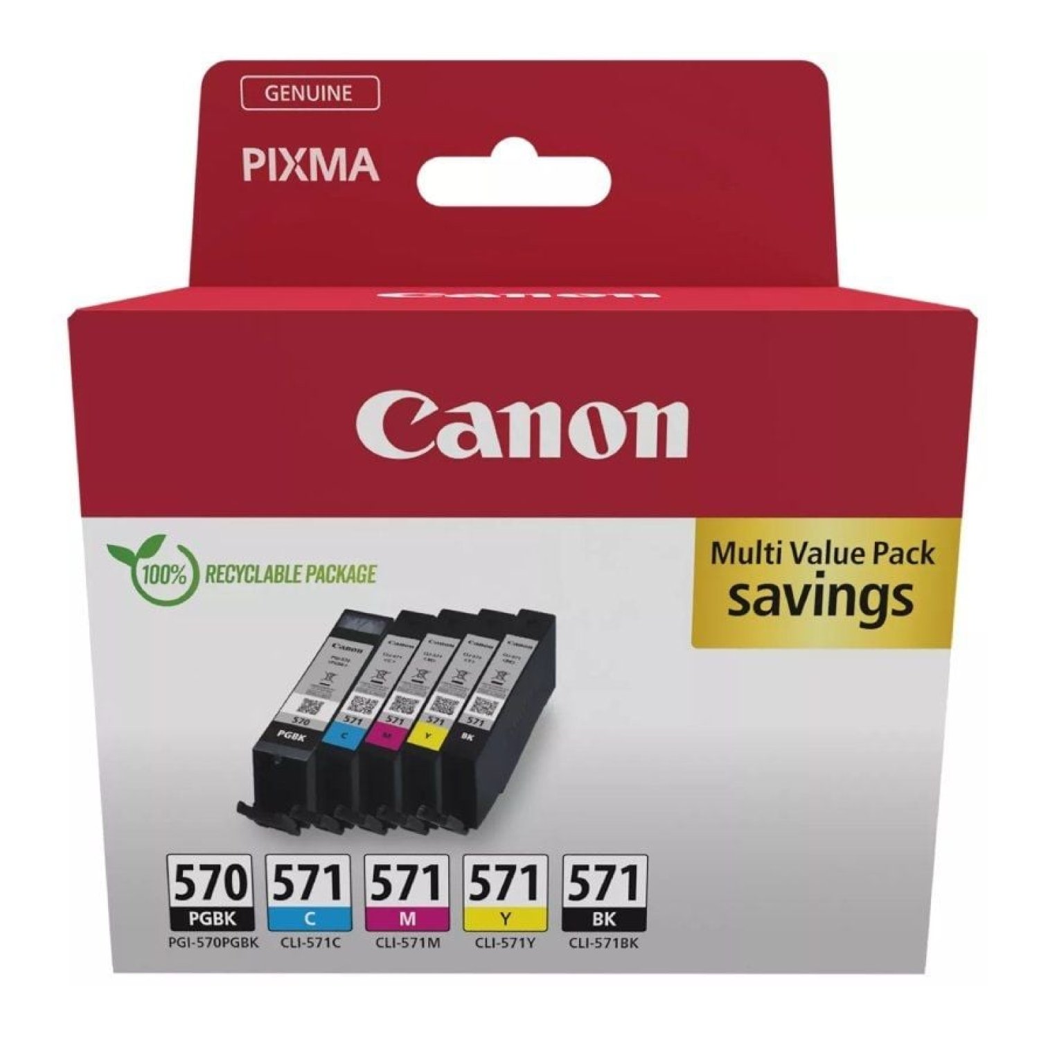 Cartucho de Tinta Original Canon PGI-570 + CLI-571 Multipack/ Cian/ Magenta/ Amarillo/ Negro