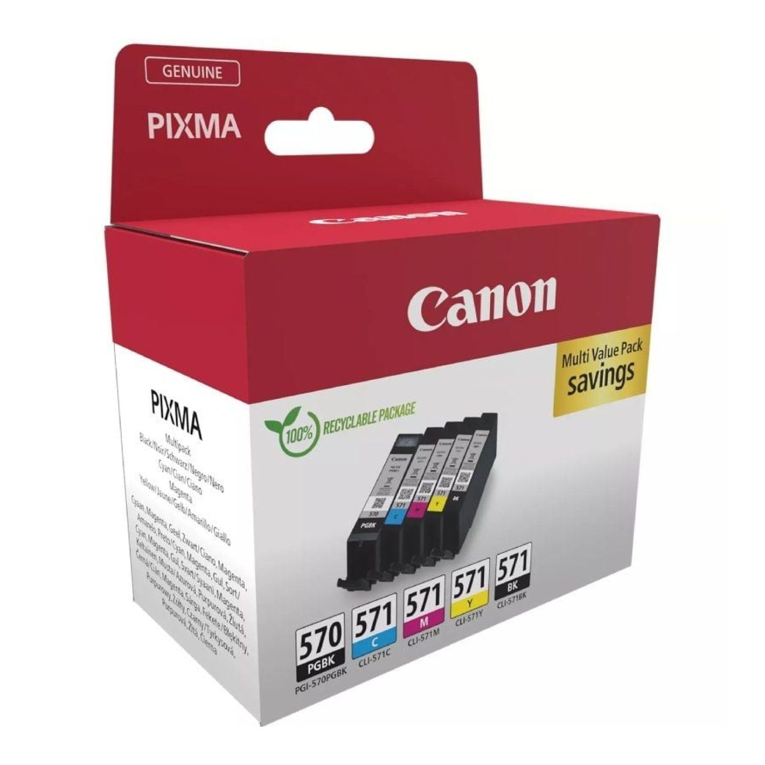 Cartucho de Tinta Original Canon PGI-570 + CLI-571 Multipack/ Cian/ Magenta/ Amarillo/ Negro