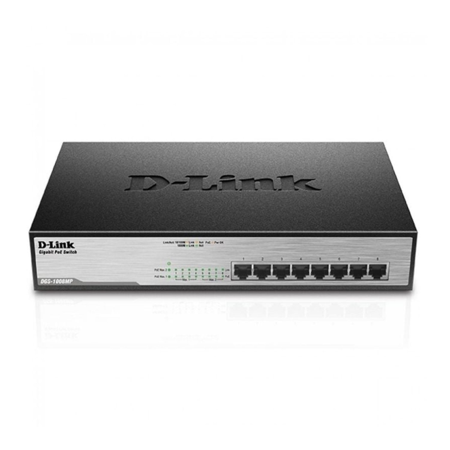 D-Link DGS-1008MP · Switch 8 Puertos · Gigabit 10/100/1000 · PoE