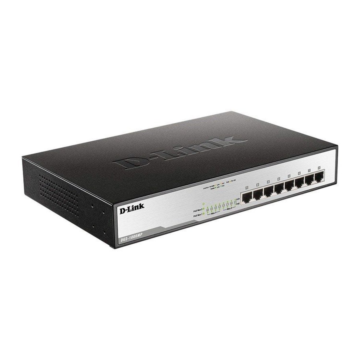 D-Link DGS-1008MP · Switch 8 Puertos · Gigabit 10/100/1000 · PoE