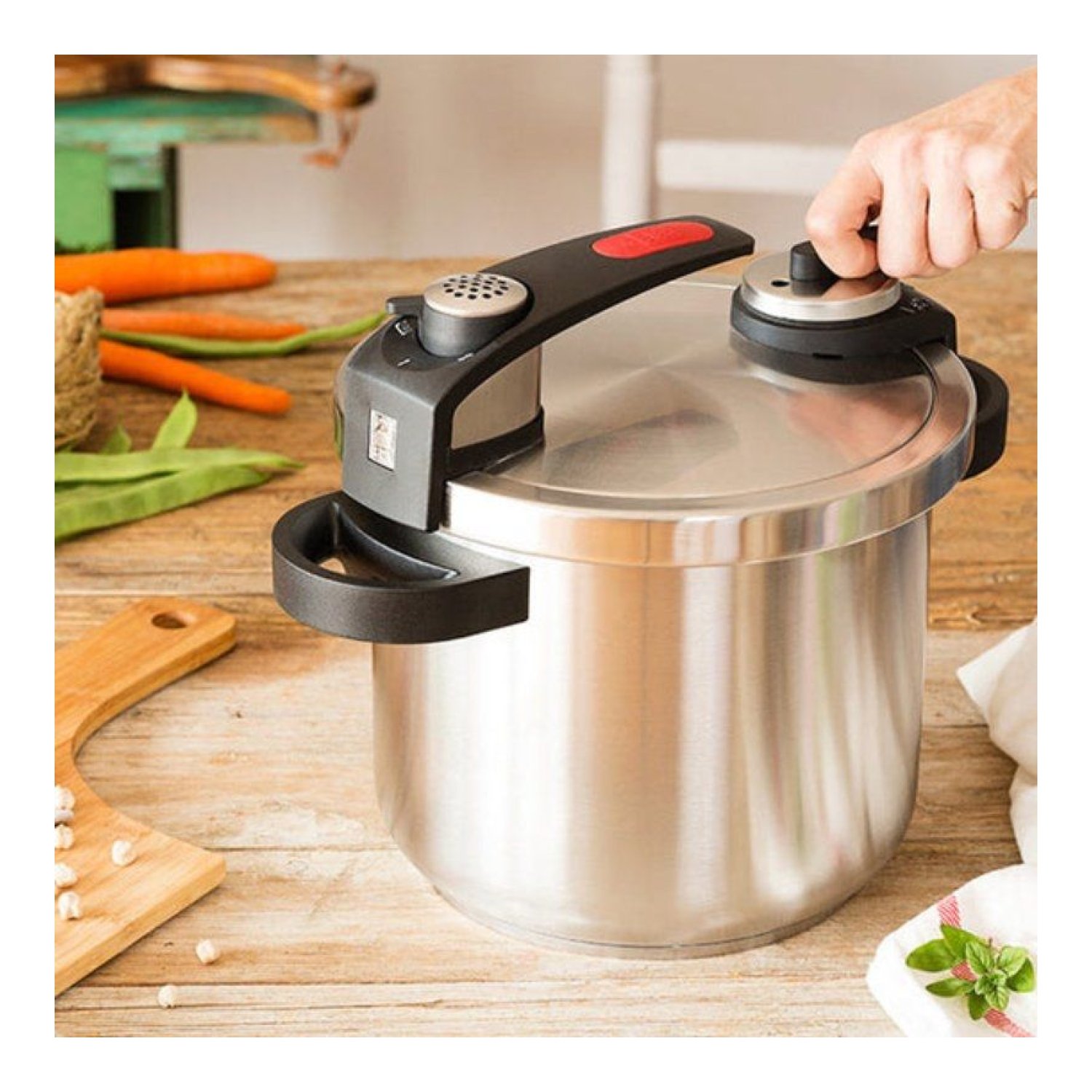 Olla a Presión Tekna A185602/ Ø22cm/ 6L/ Acero Inoxidable/ Apta para Inducción