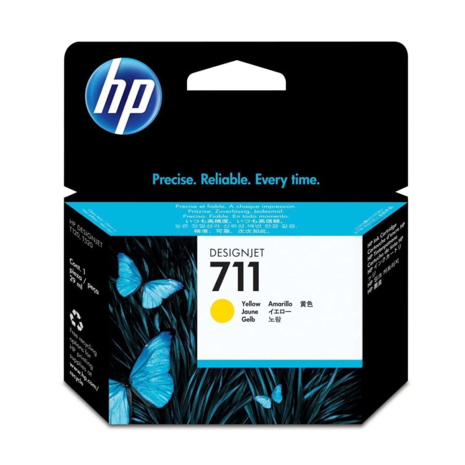 HP Cartucho Tinta Original Nº711 · Amarillo