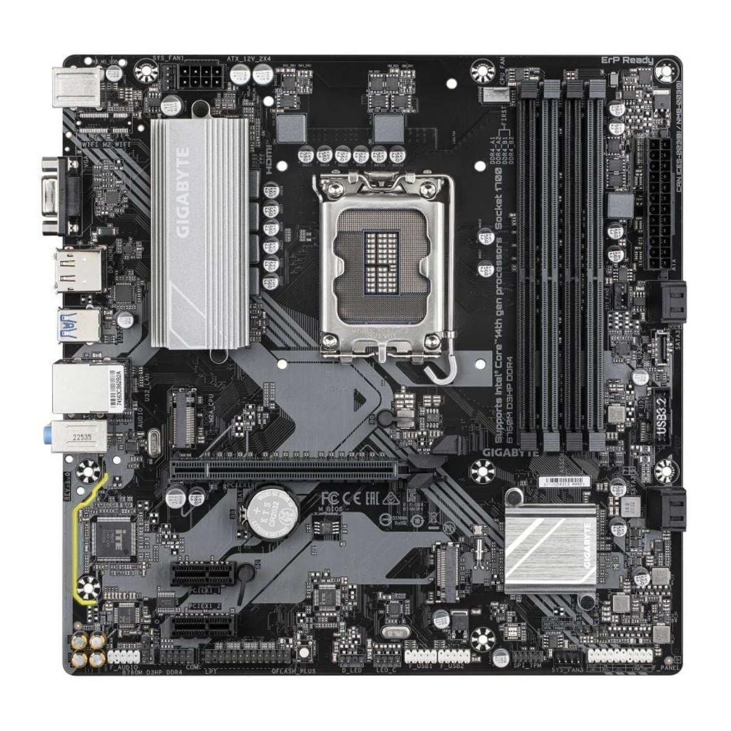 Gigabyte B760M D3HP · Socket 1700 · DDR4 · PCIe 4.0 · Micro ATX