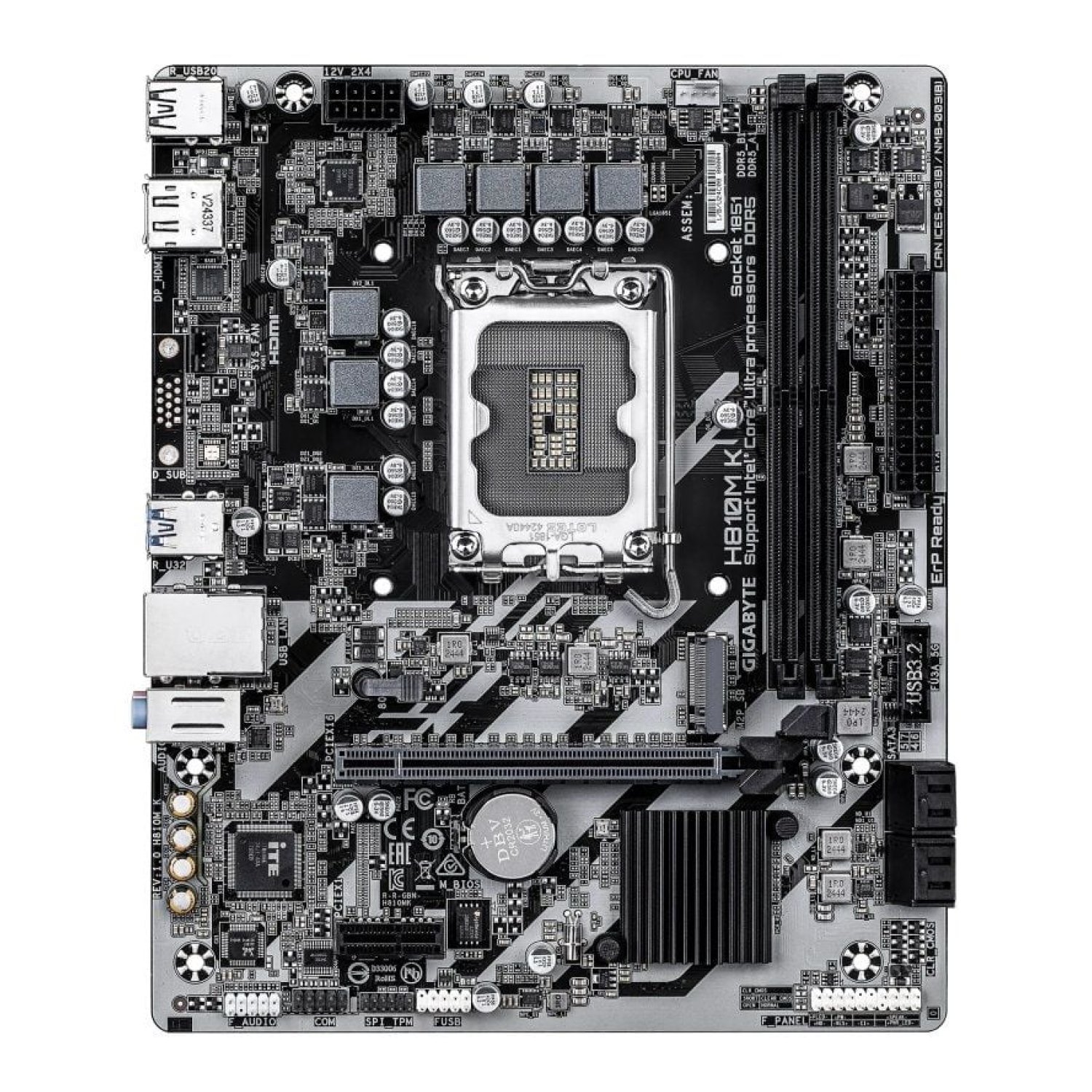 Gigabyte H810M-K · Micro ATX · Socket 1851 · DDR5 · PCIe 4.0