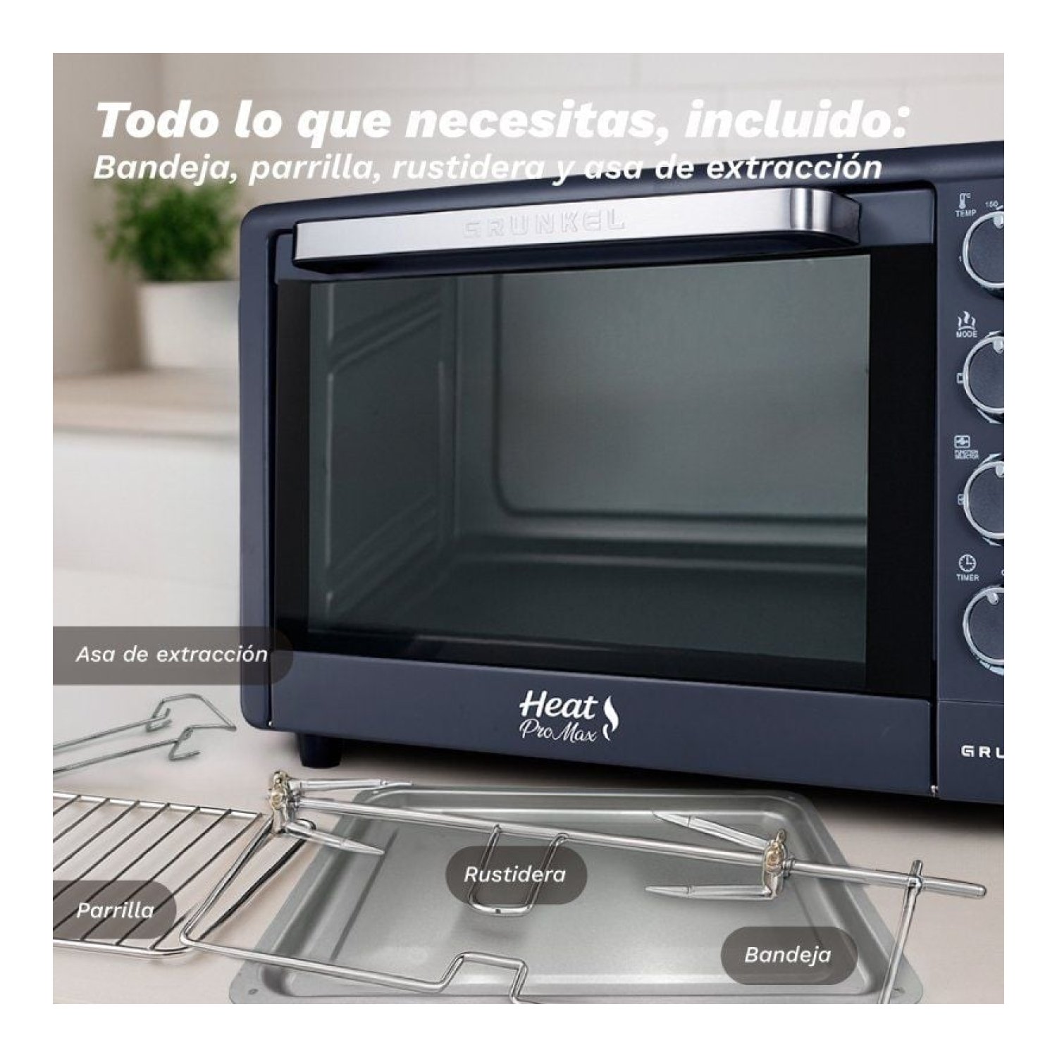 Grunkel HR-48ProMax · Horno Sobremesa · 48L · 2200W · Negro
