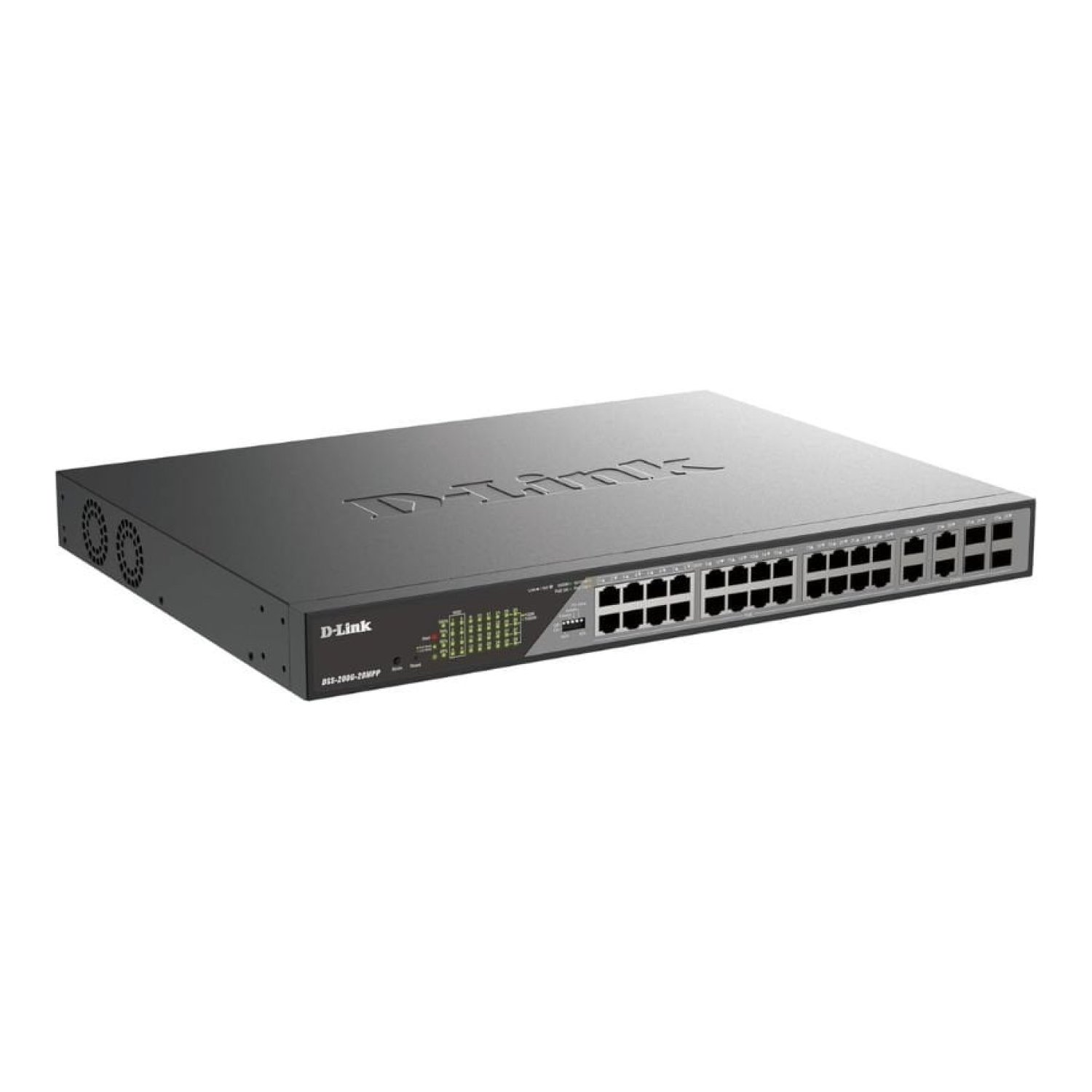 D-Link DSS-200G-28MPP · Switch Gestionable 24 Puertos · Gigabit PoE++ · 2 SFP