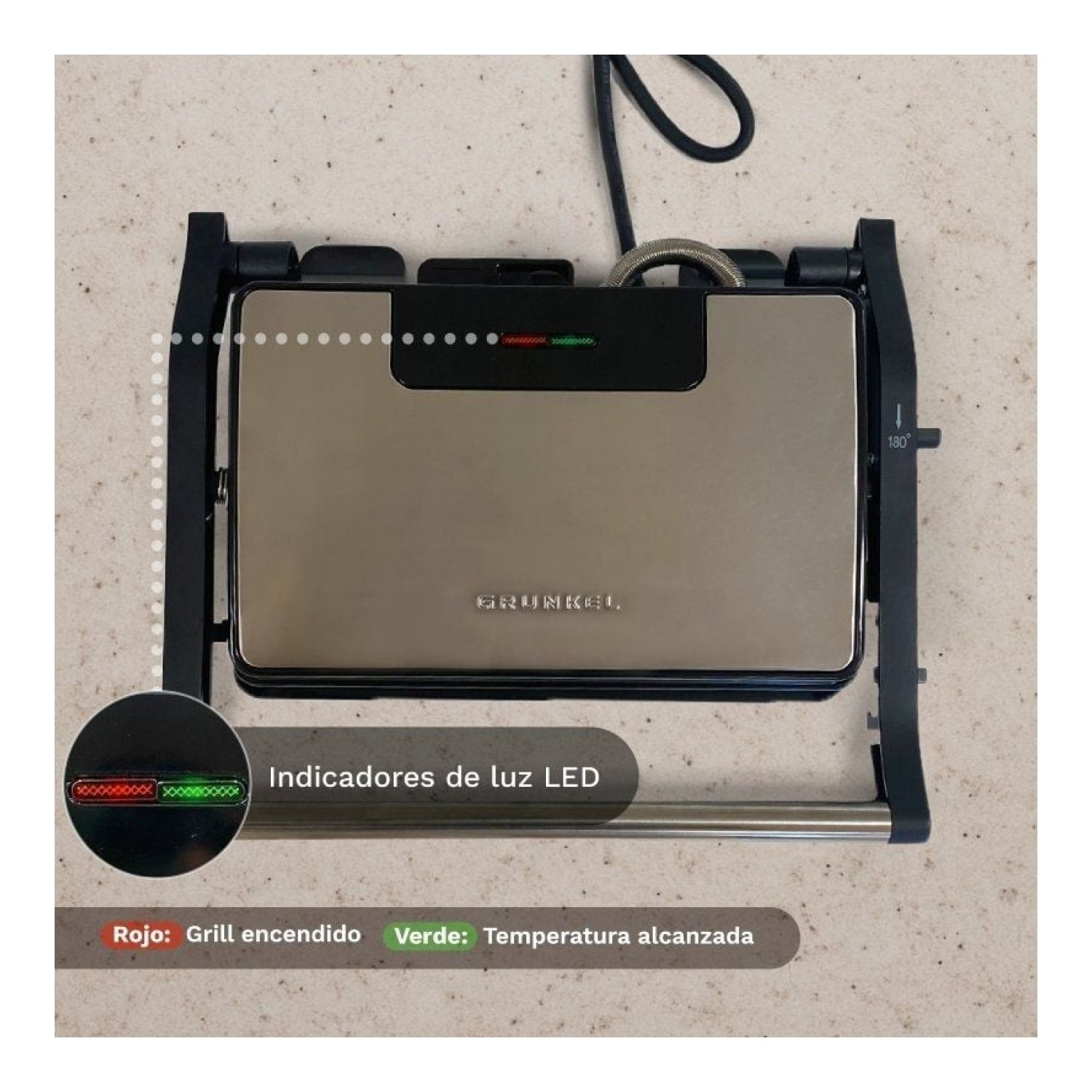 Grunkel GRL-MARBLE · Grill Eléctrico · 1000W · 230x145mm
