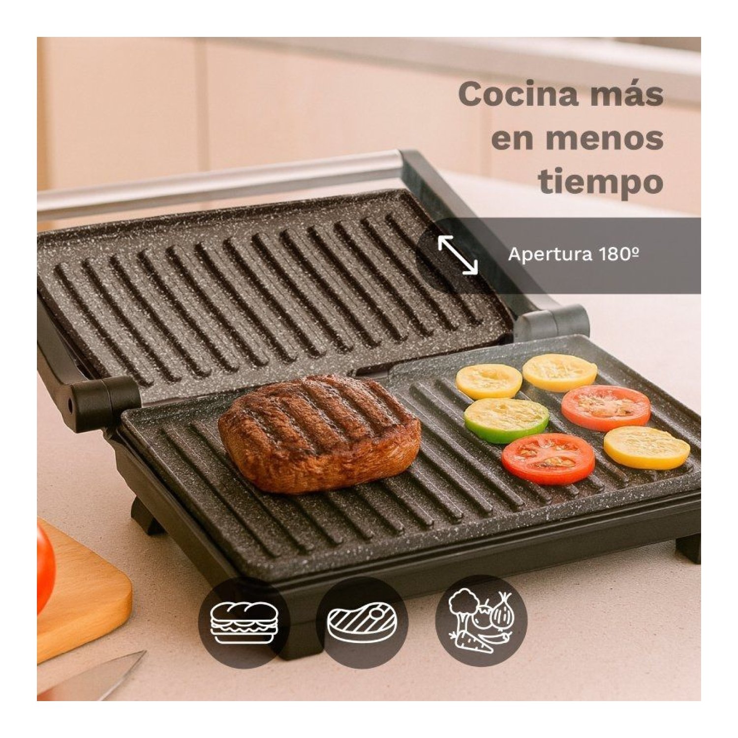 Grunkel GRL-MARBLE · Grill Eléctrico · 1000W · 230x145mm