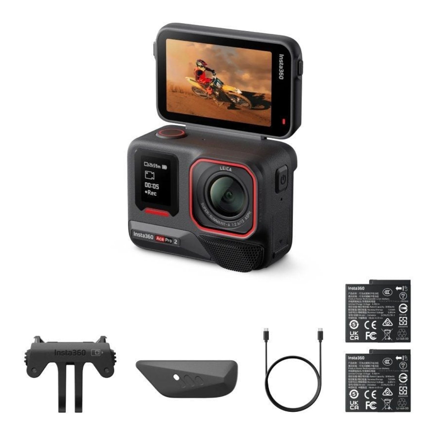 Insta360 Ace Pro · Cámara Deportiva 8K · 180° · Pack 2 Baterías
