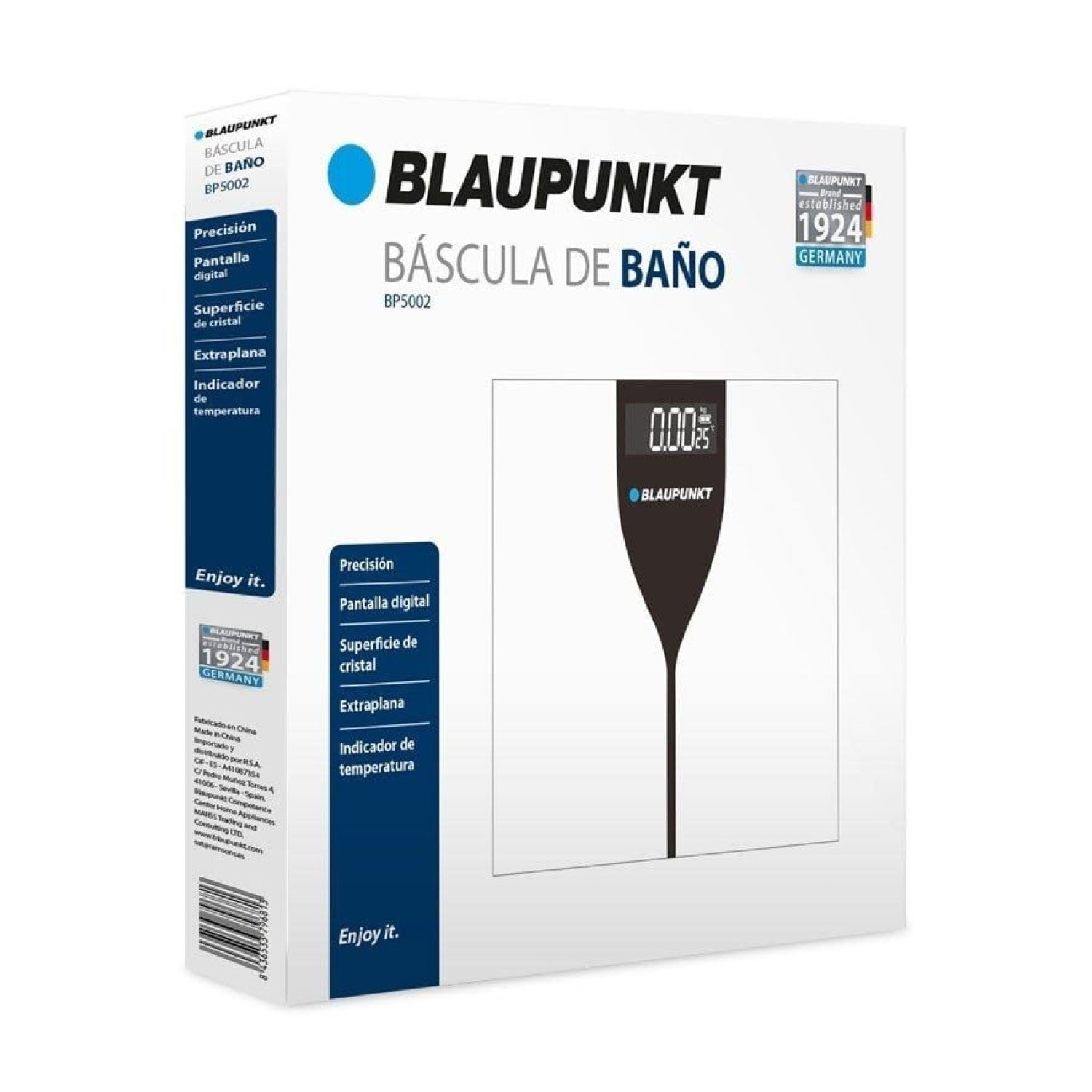 Blaupunkt BP5002 · Báscula de Baño · Cristal · Hasta 180kg