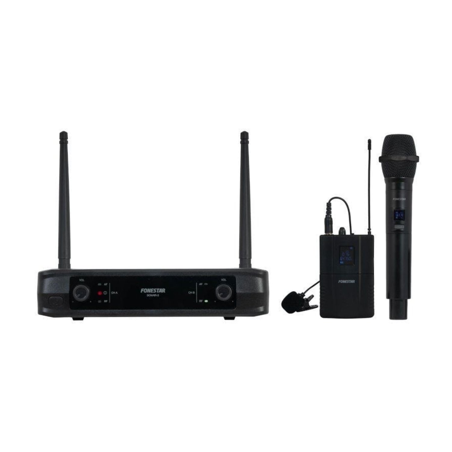 Fonestar Sonair-2MP · Micrófono Inalámbrico Doble · UHF · Receptor Incluido