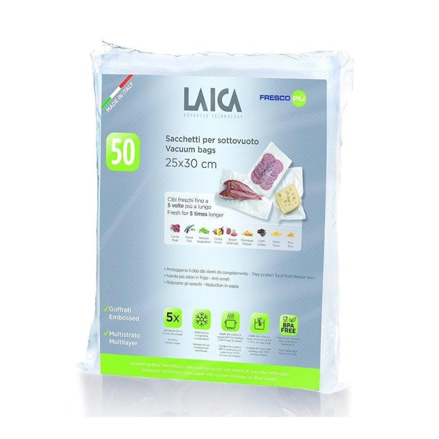 Laica VT3510 · Bolsas Envasadora Vacío · 25x30cm · 50 unidades