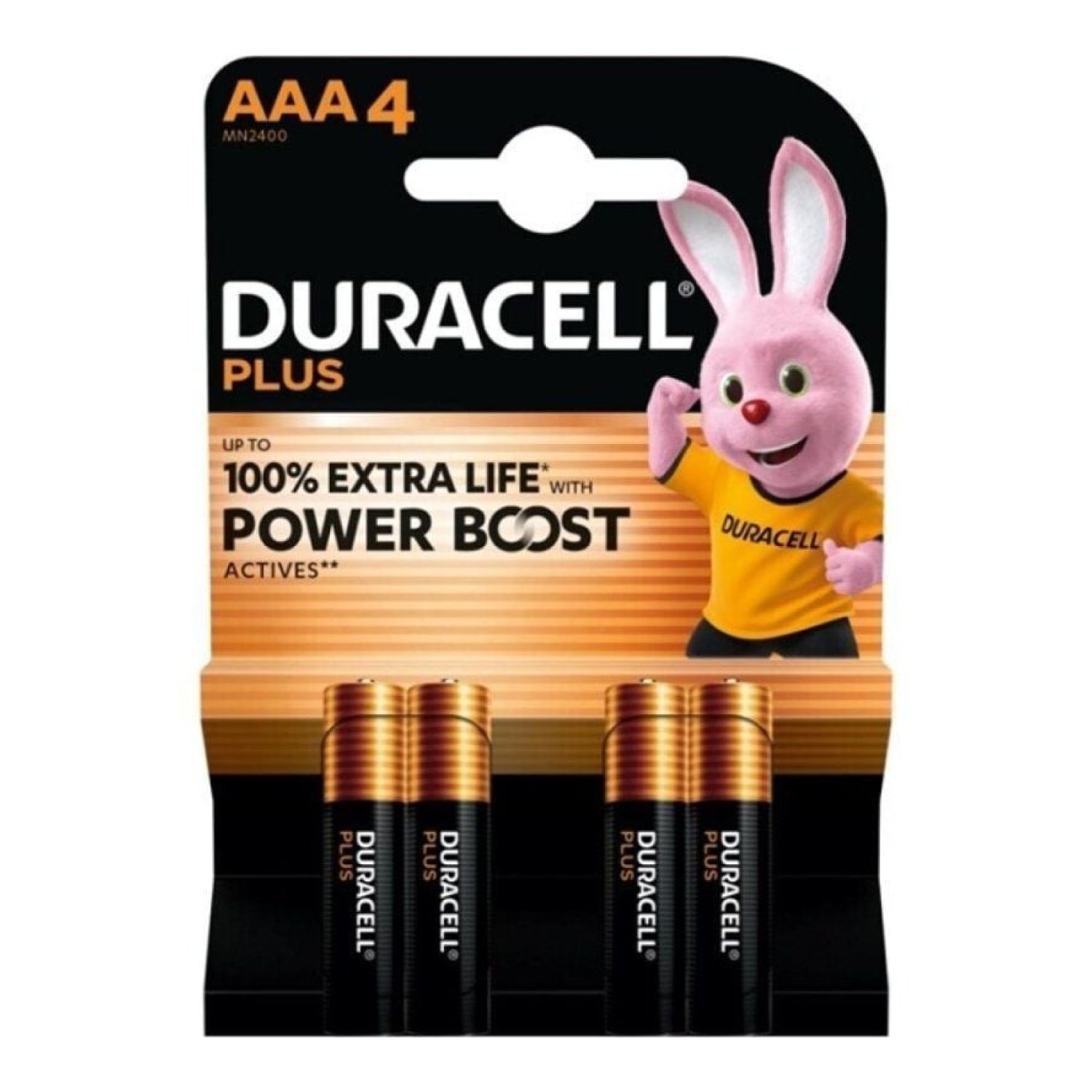 Duracell Plus Power Boost · Pack 4 Pilas AAA · 1,5V Alcalinas