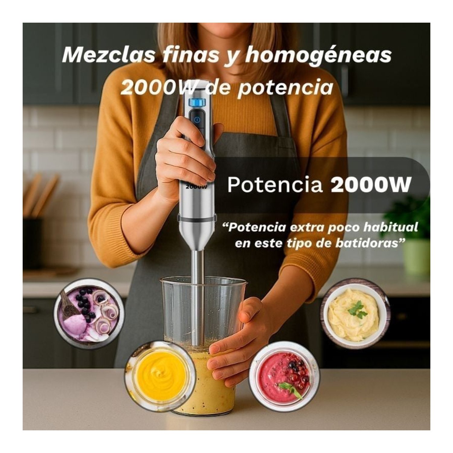 Grunkel BM-2000EXTREME · Batidora de Mano · 2000W · Capacidad 0,8L