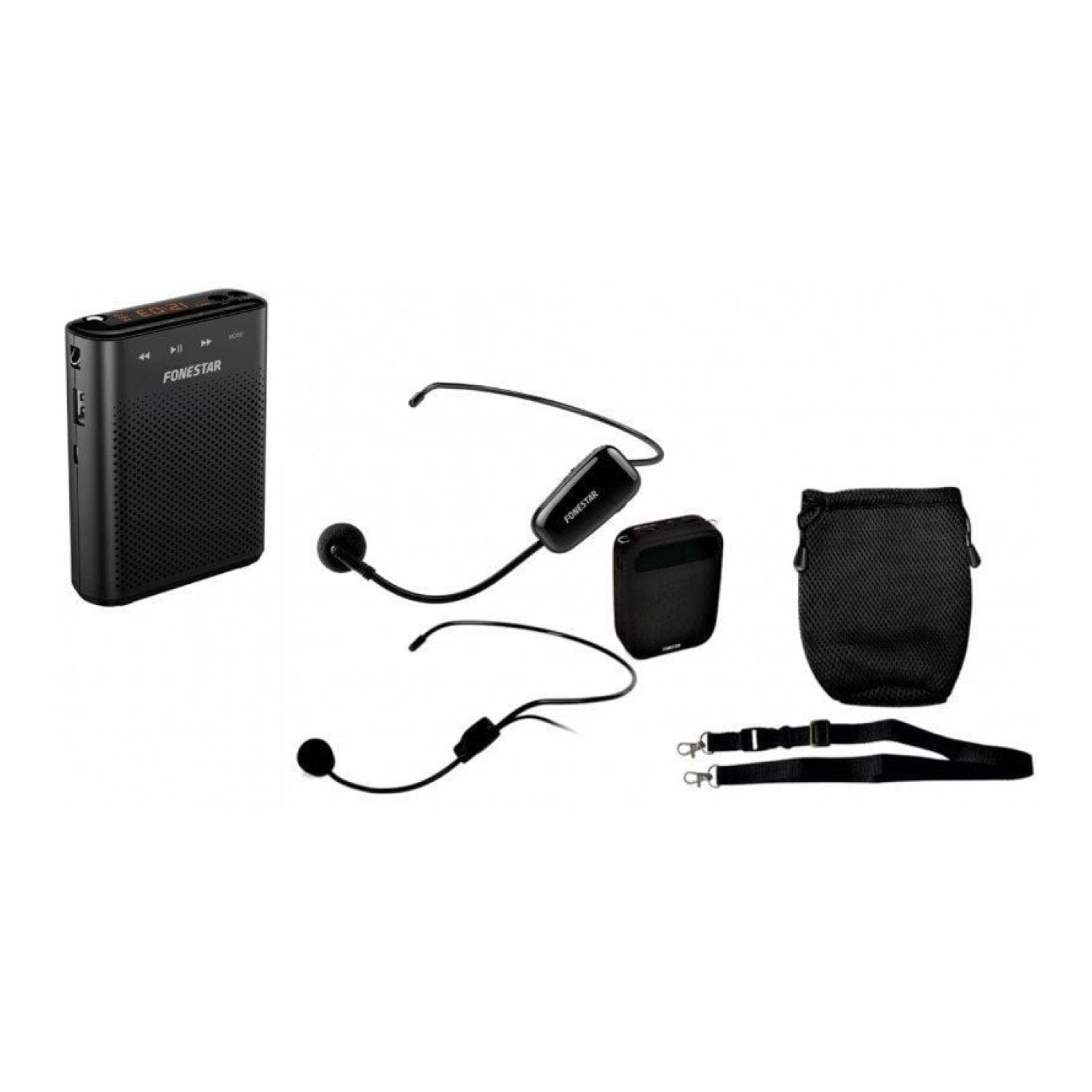 Fonestar · Altavoz Amplificador · 30W · Micrófono UHF · Portátil