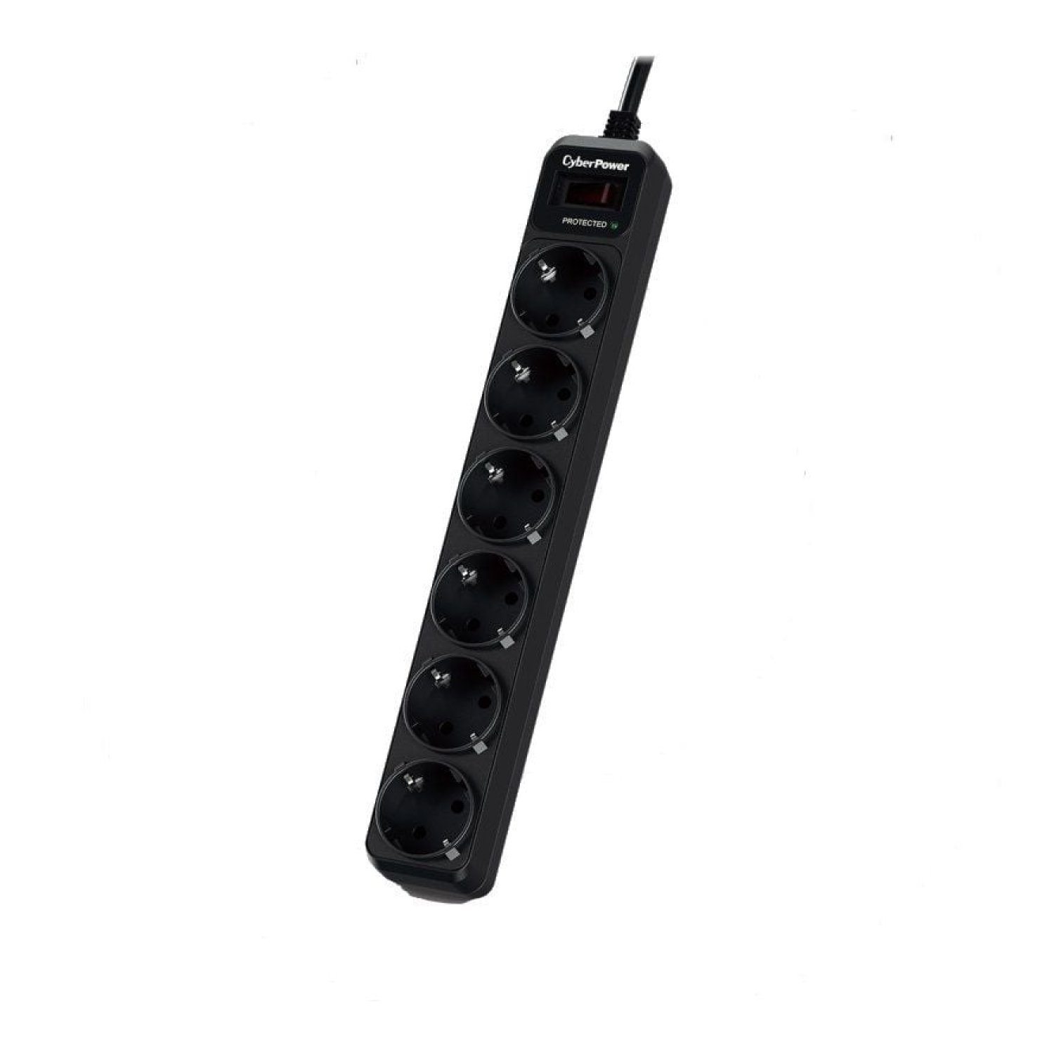 CyberPower · Regleta 6 Tomas · Cable 1,8m · Interruptor · Negra