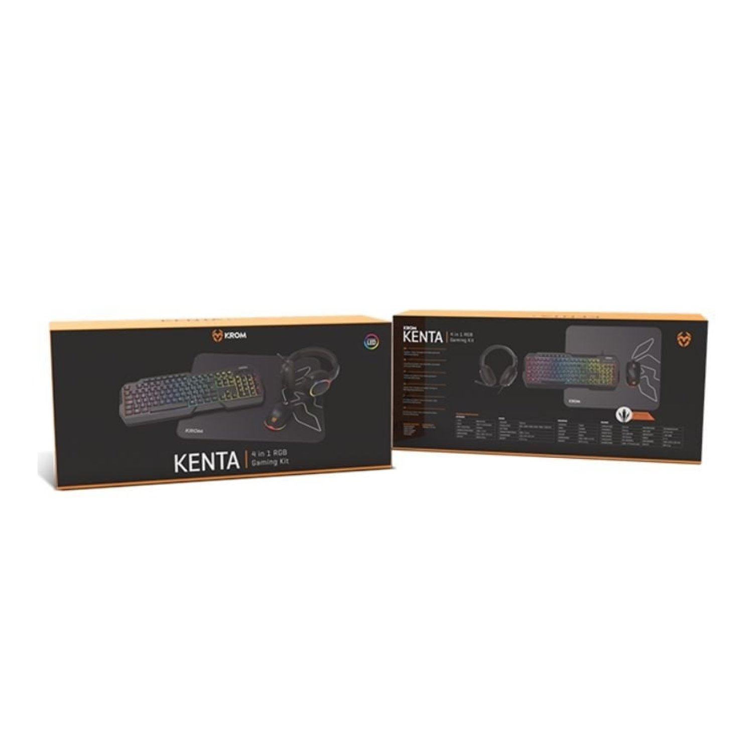 Krom Kenta · Pack Gaming Completo · Teclado RGB + Ratón + Alfombrilla + Auriculares