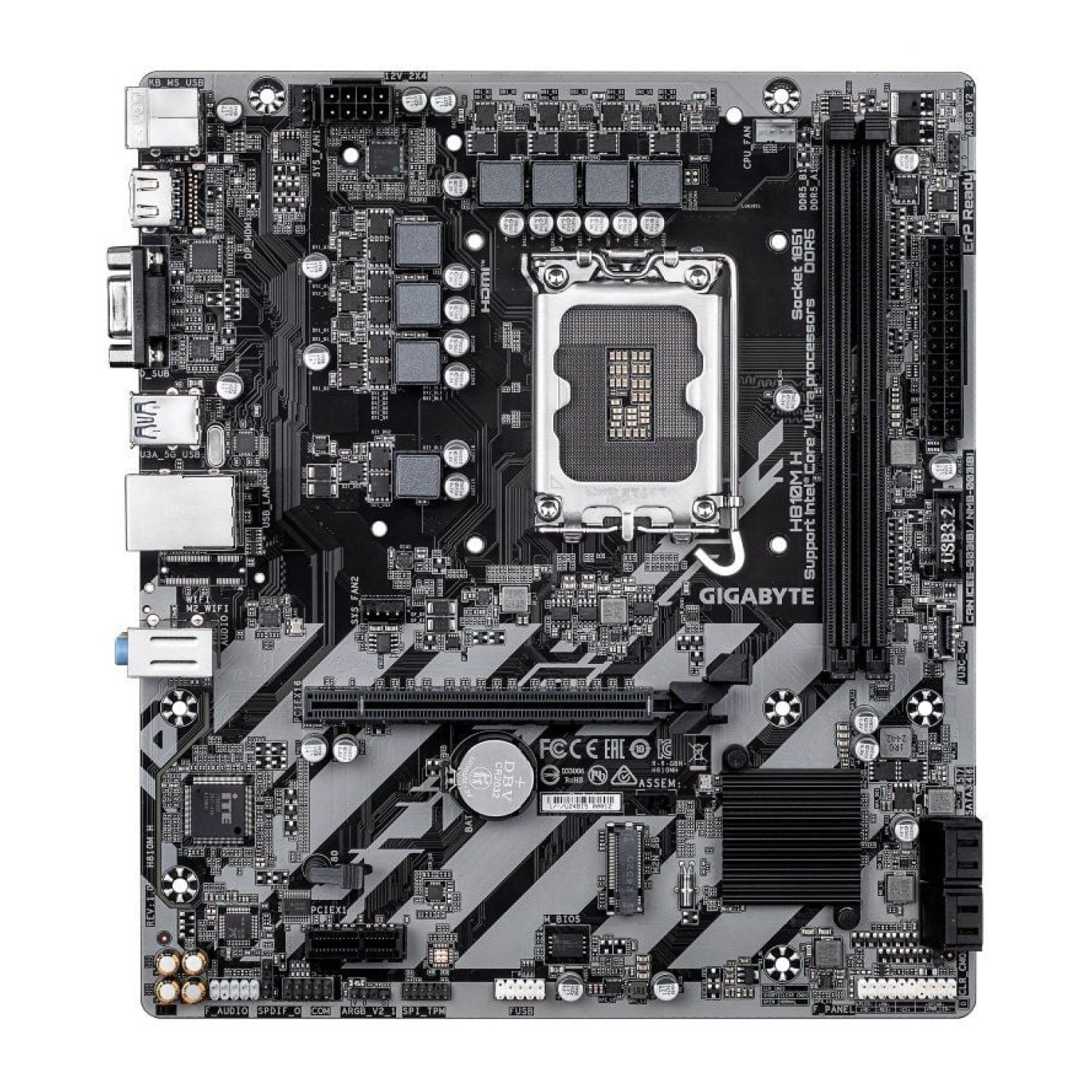 Gigabyte H810M-H · Socket LGA1851 · DDR5 · PCIe 4.0 · Micro ATX