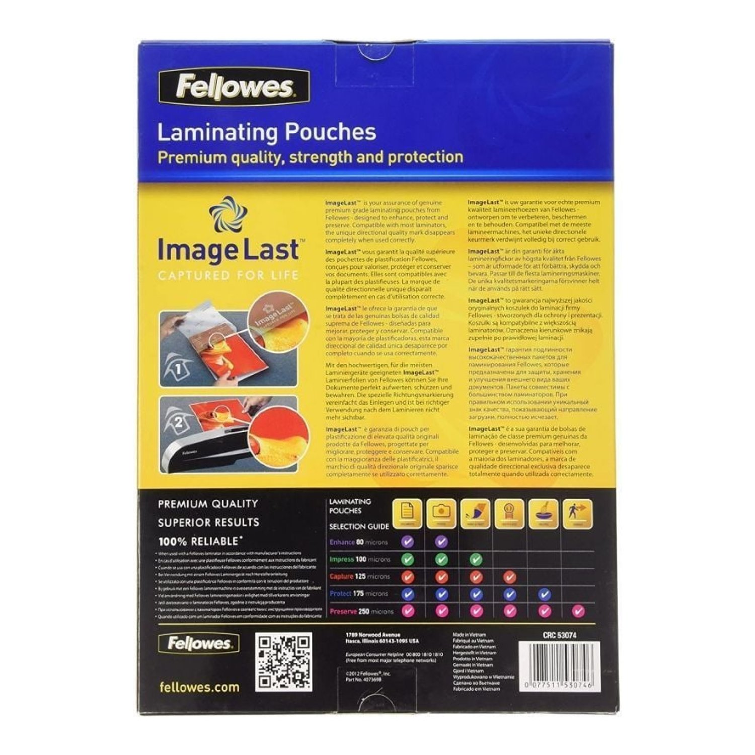 Fundas Plastificar Fellowes A4 · 125 Micras · 100 Unidades