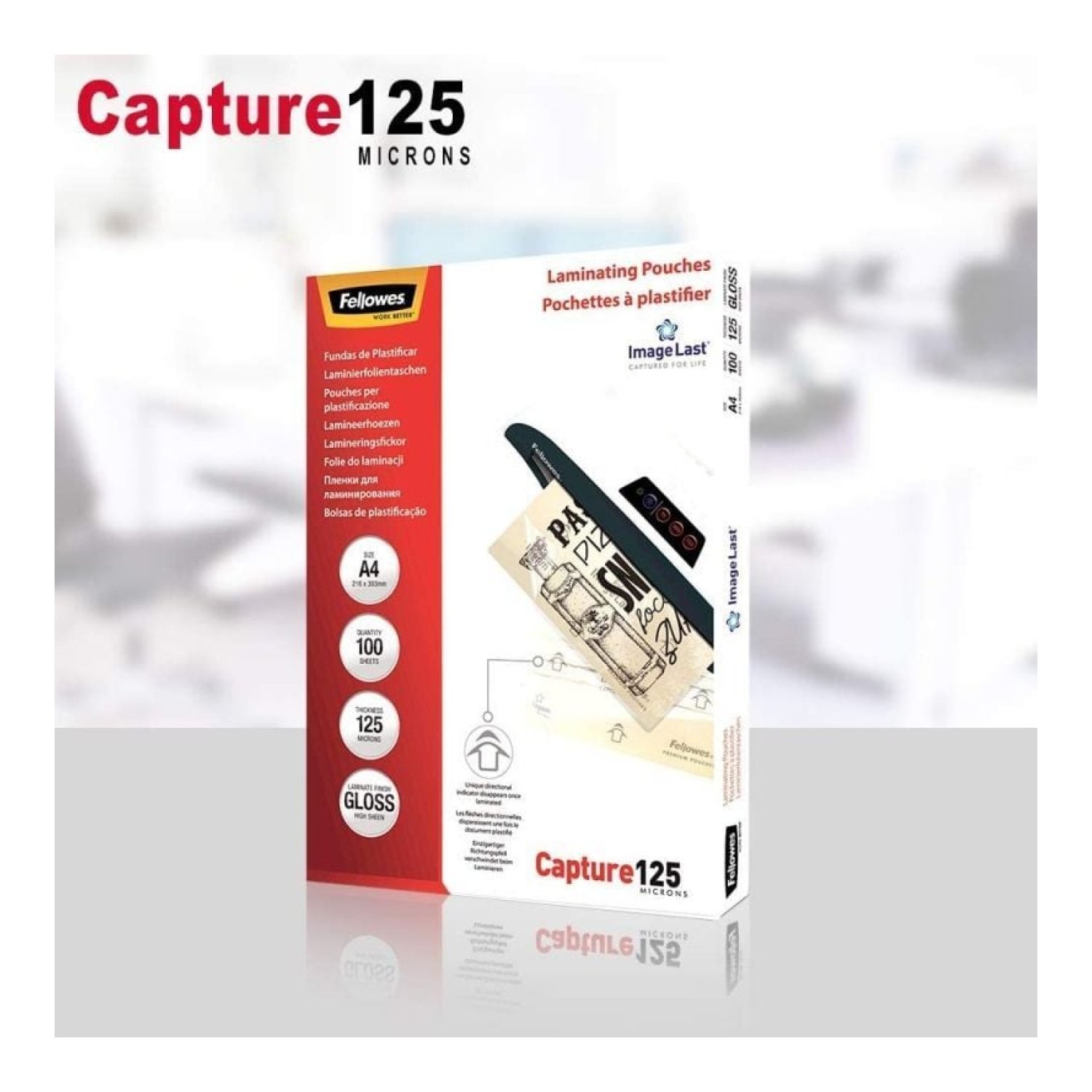 Fundas Plastificar Fellowes A4 · 125 Micras · 100 Unidades