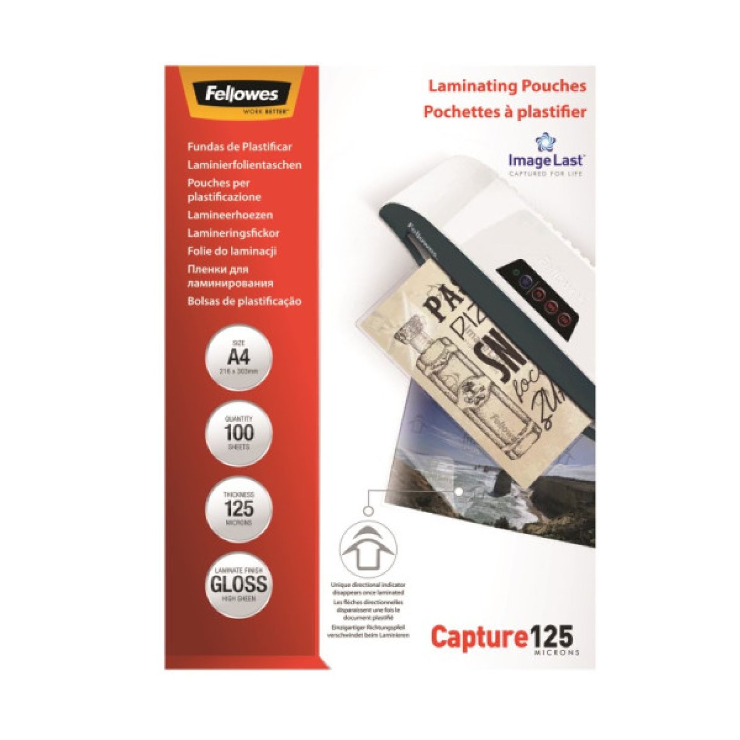 Fundas Plastificar Fellowes A4 · 125 Micras · 100 Unidades