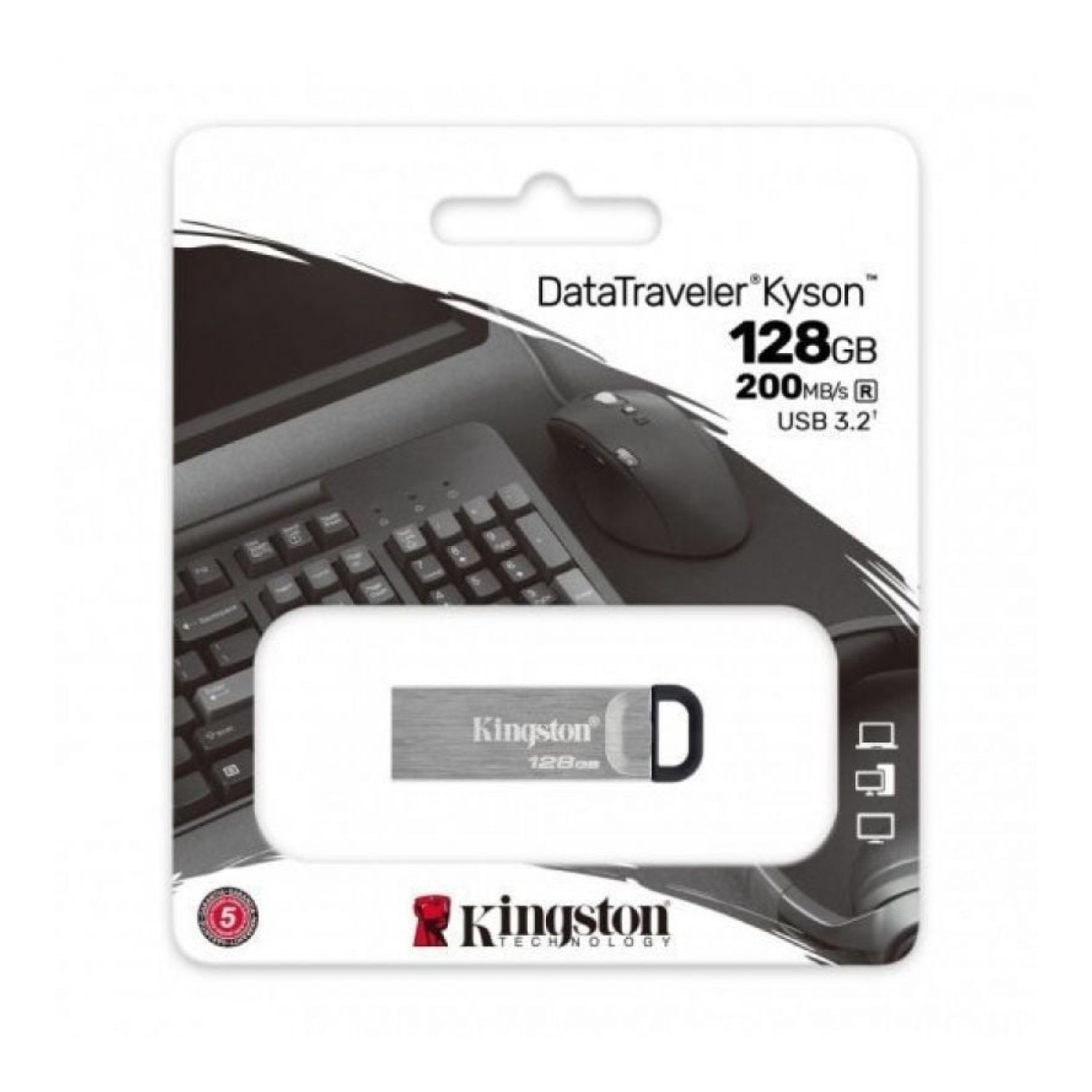 Kingston DataTraveler Kyson · Pendrive 128GB · USB 3.2 · Transferencia Rápida