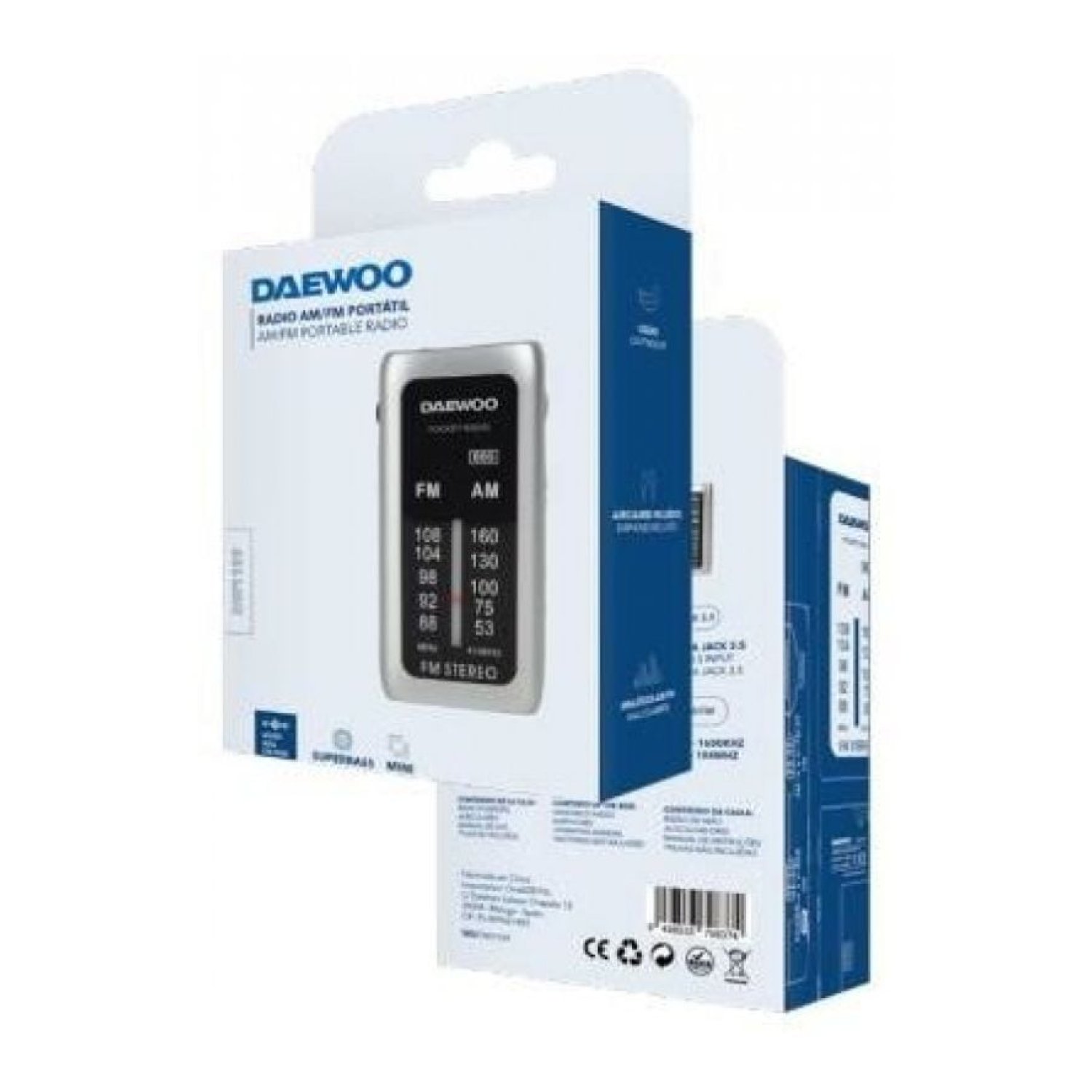 Daewoo DW1129 · Radio Portátil · CD · Plata