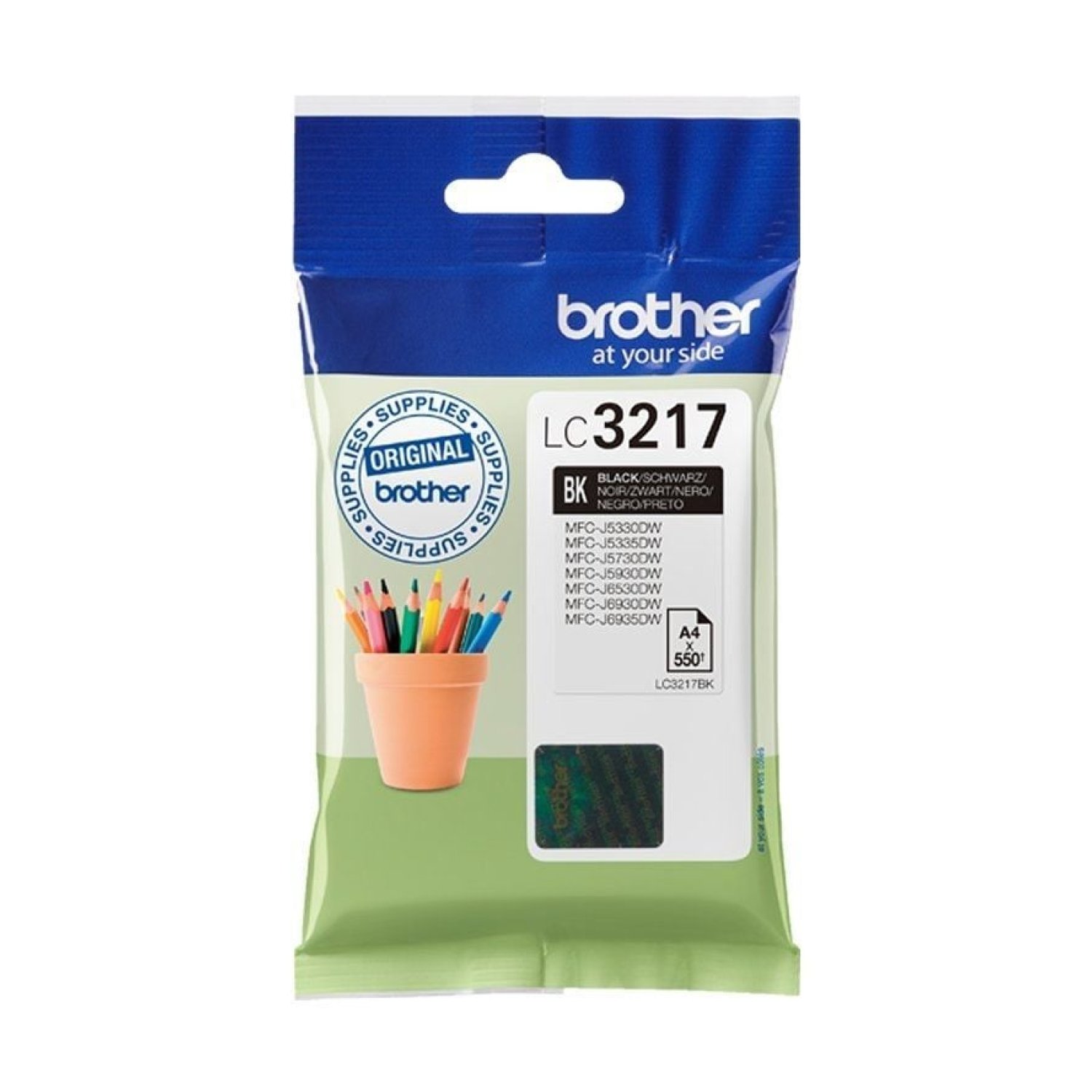Brother LC-3217BK · Cartucho de Tinta Original · Negro