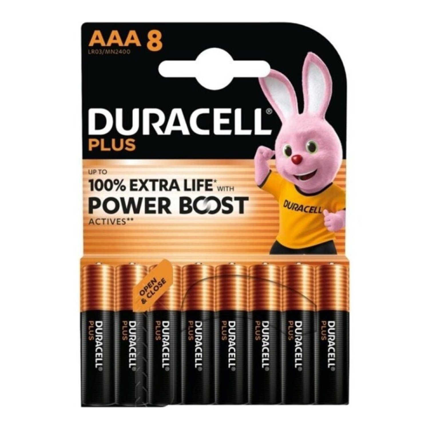 Duracell Plus Power Boost · 8 Pilas AAA · 1,5V · Alcalinas