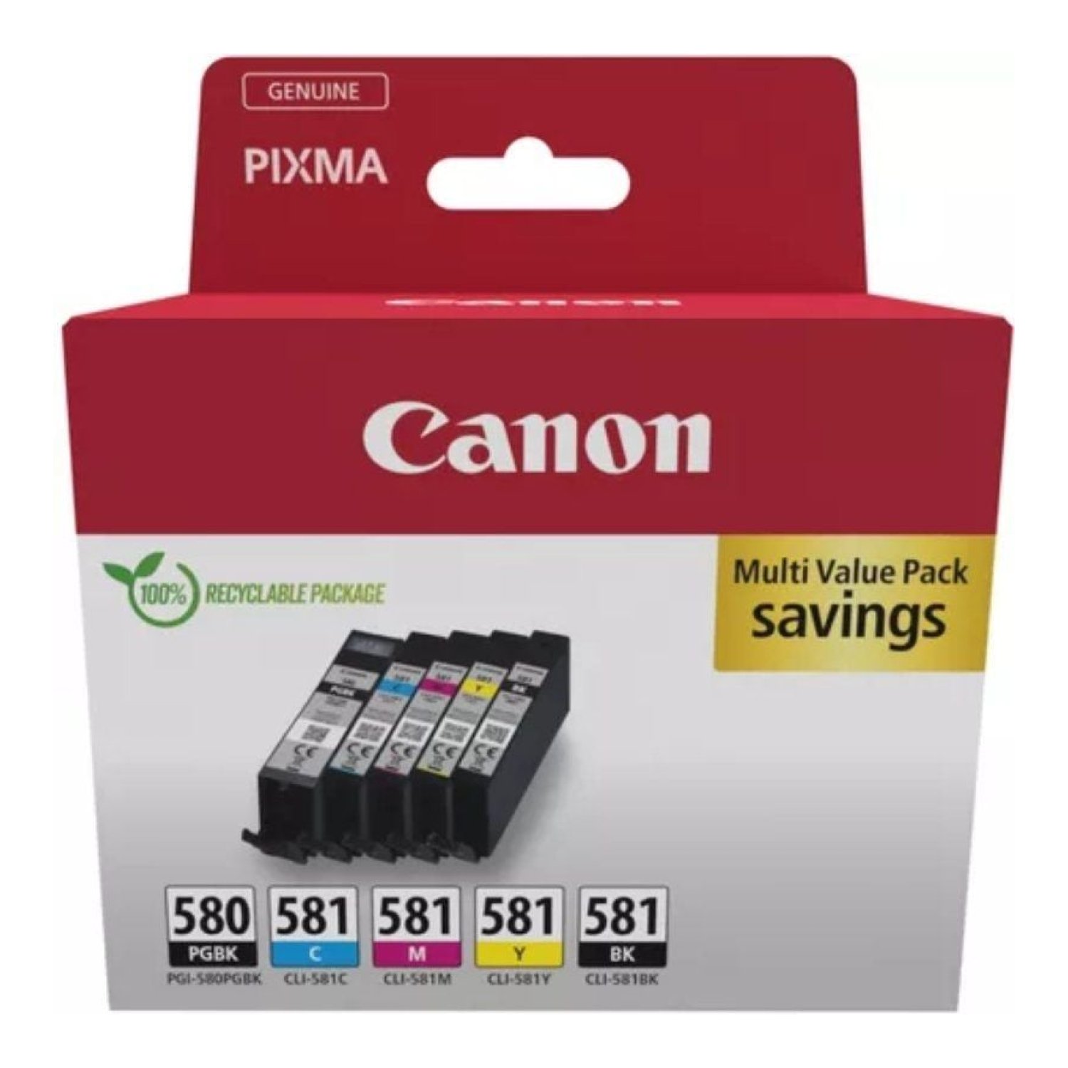 Canon · Cartucho Tinta Original · PGI-580 PB + CLI-581 · CMYK Multipack