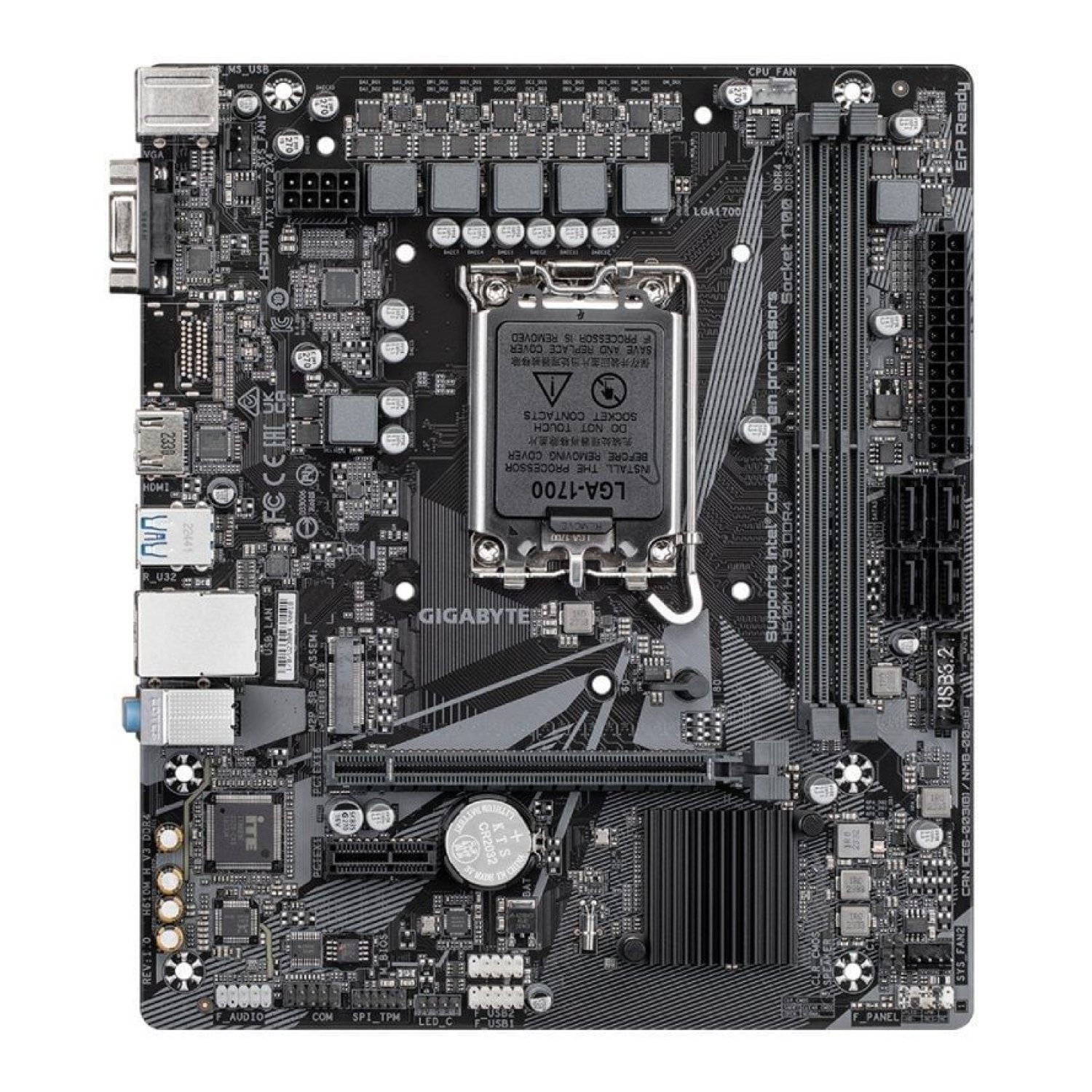 Gigabyte H610M H V3 · Socket 1700 · DDR4 · PCIe 4.0 · Micro ATX