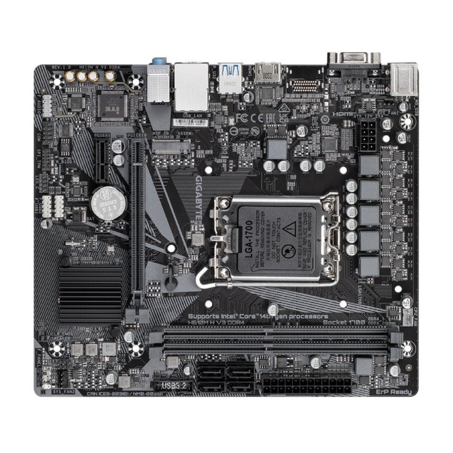 Gigabyte H610M H V3 · Socket 1700 · DDR4 · PCIe 4.0 · Micro ATX