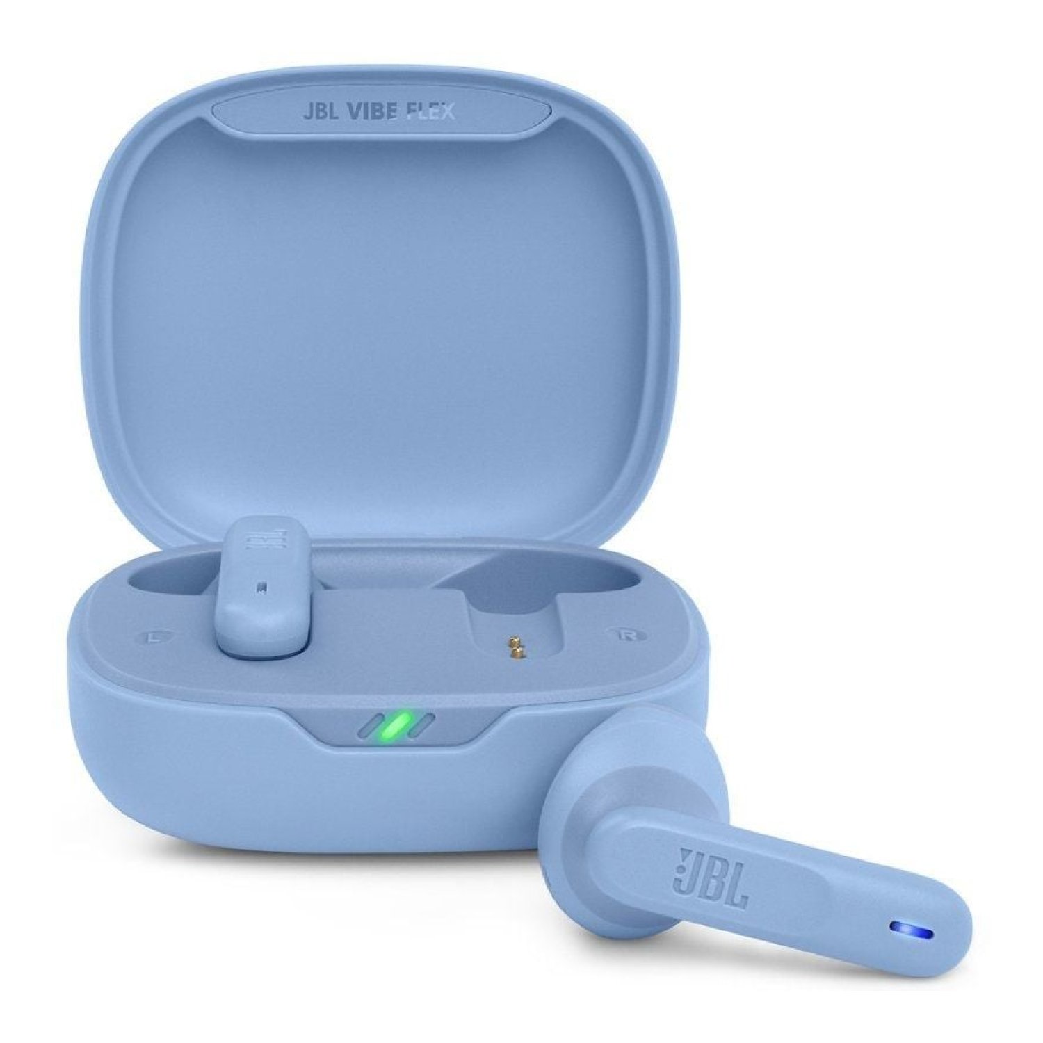 JBL Vibe Flex · Auriculares Bluetooth · Estuche de Carga · 8h Autonomía · Azul