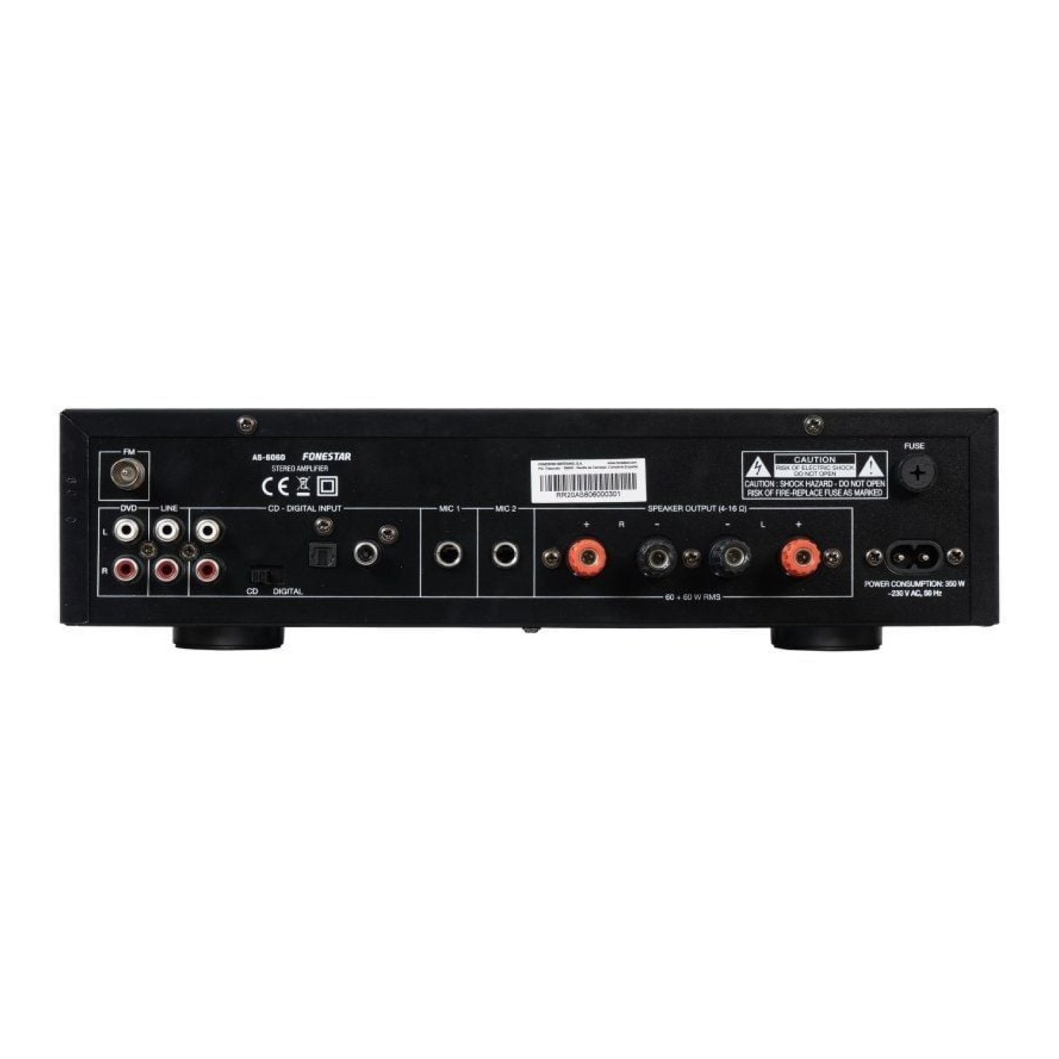 Amplificador estéreo Fonestar AS-6060/ 120W