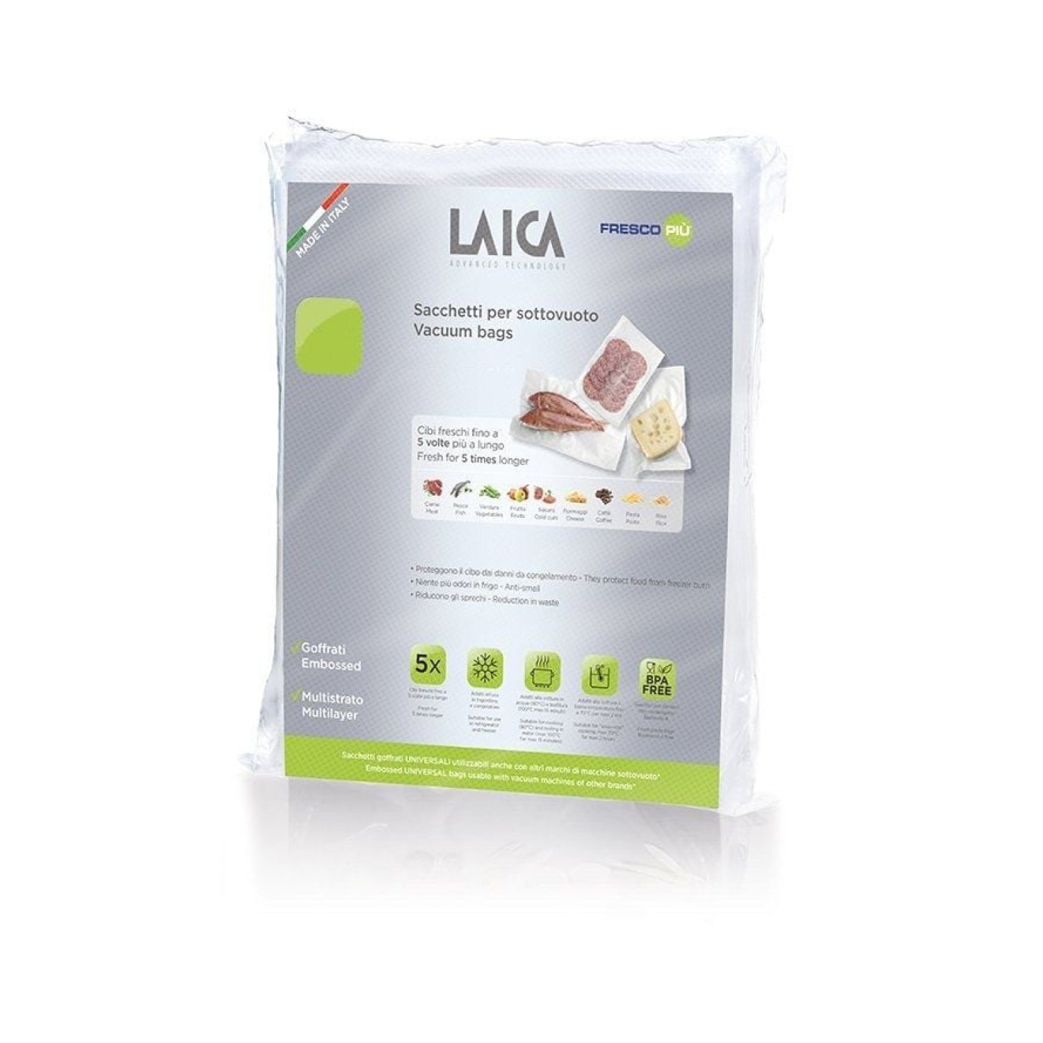 Laica VT3501 · Bolsas Envasadoras Vacío · 20x28cm · Pack 100 Unidades