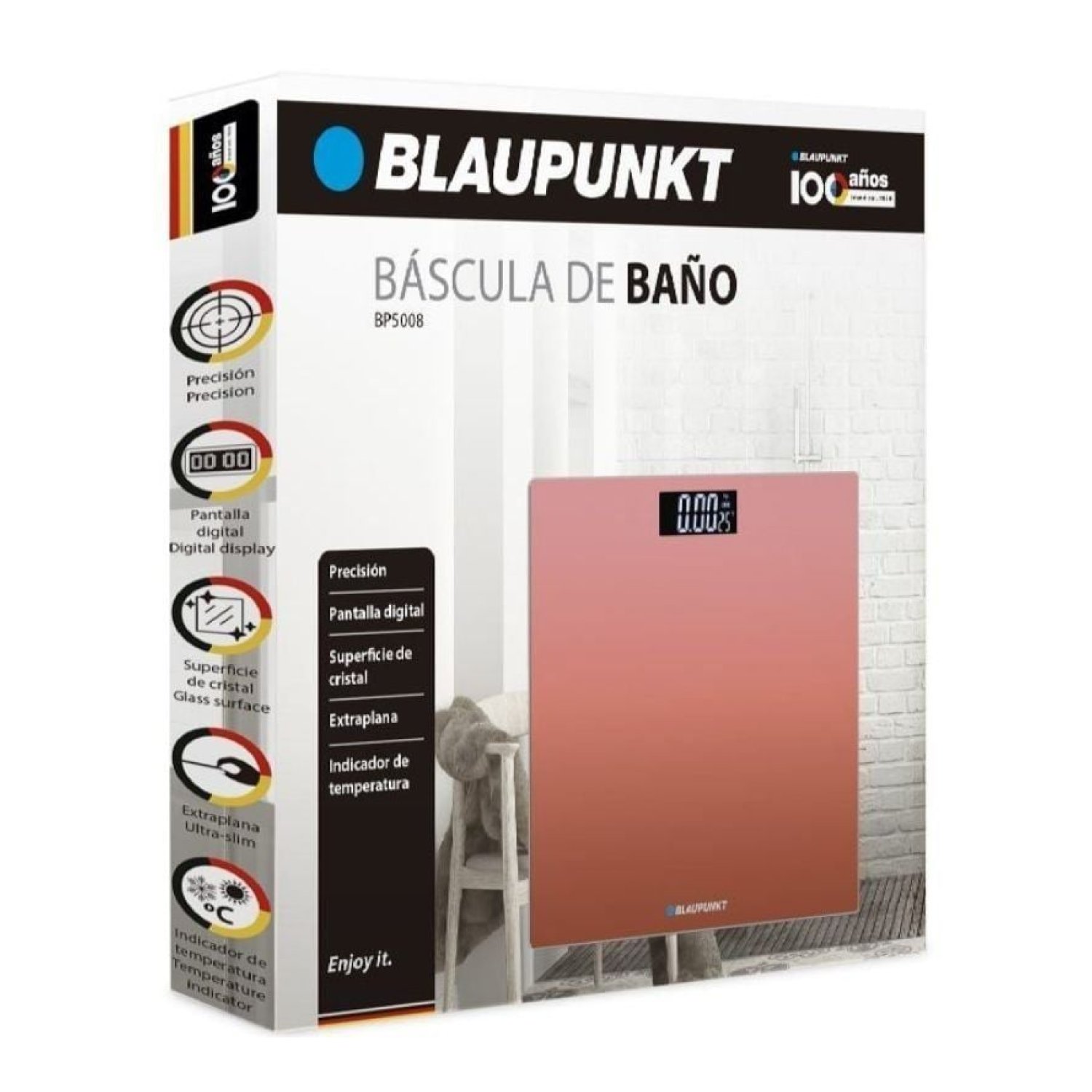 Blaupunkt BP5008 · Báscula de Baño · Naranja Claro