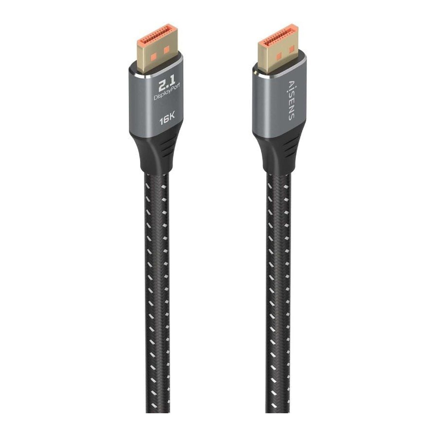 Cable DisplayPort 2.1 16K Aisens A158-0901/ DisplayPort Macho - DisplayPort Macho/ 80Gbps/ 1m/ Negro