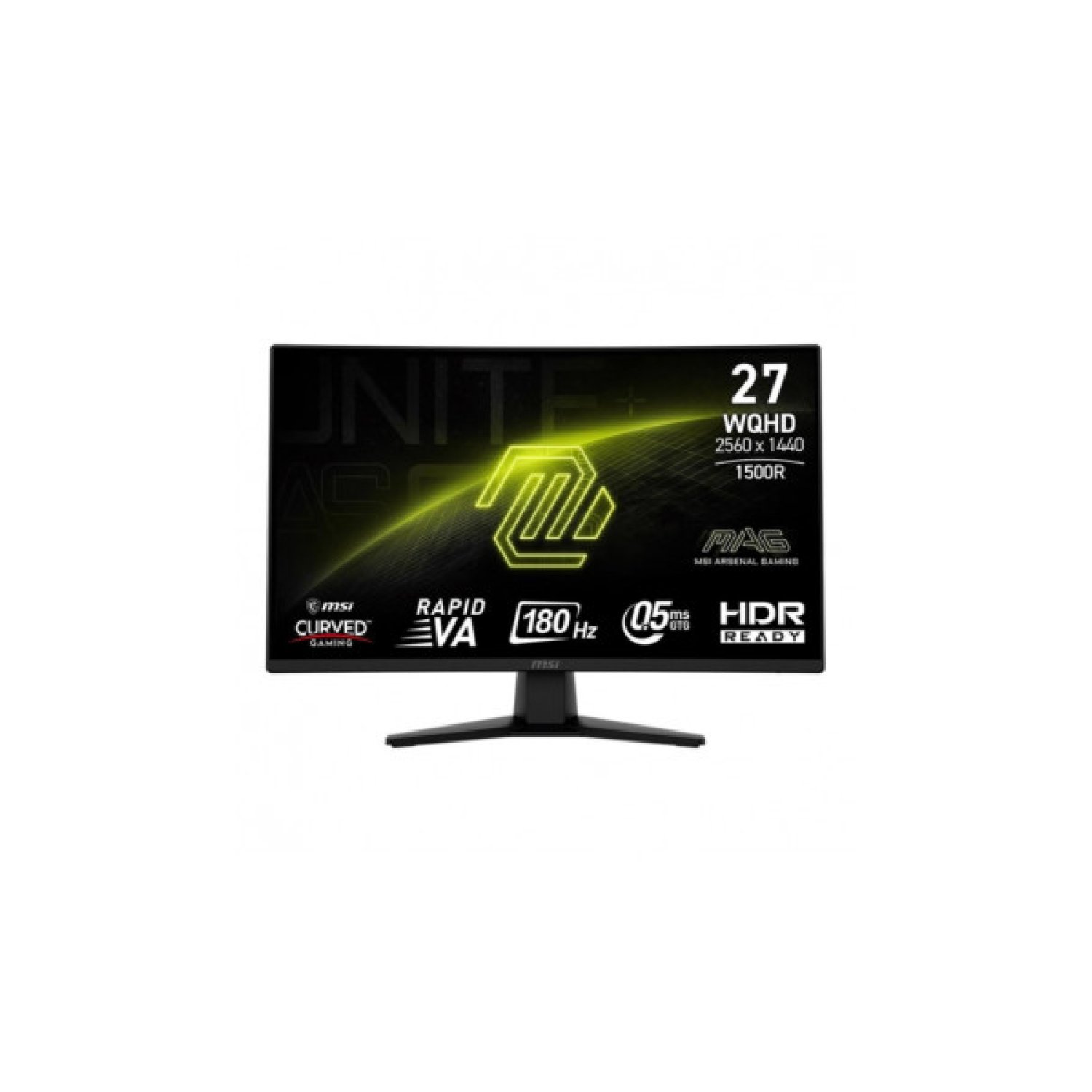 MSI MAG 274CQF · 27" VA Curvo 1500R · 2560x1440 · 180Hz · Negro