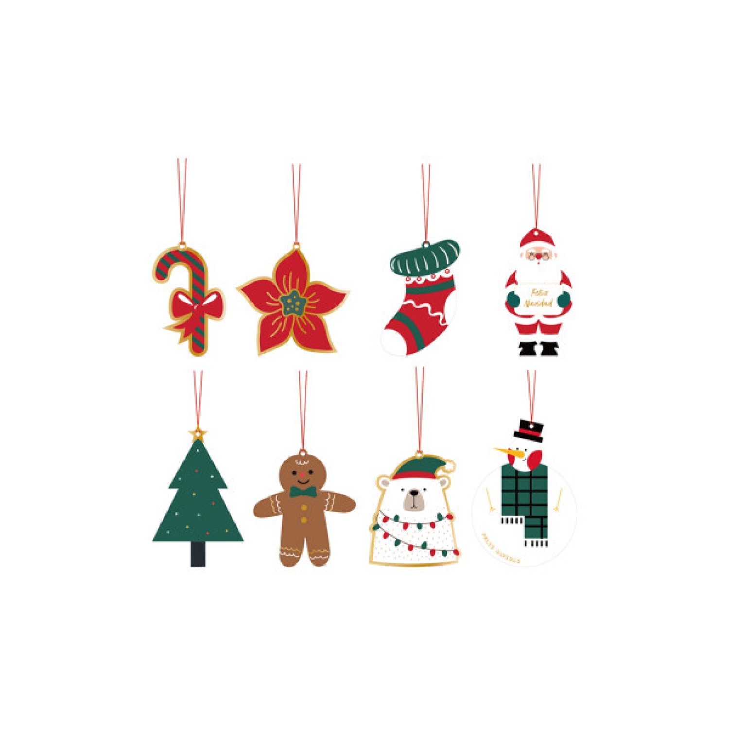 Bismark · Tarjetas Colgantes Navidad · Set 4 Unidades · Adornos Decorativos
