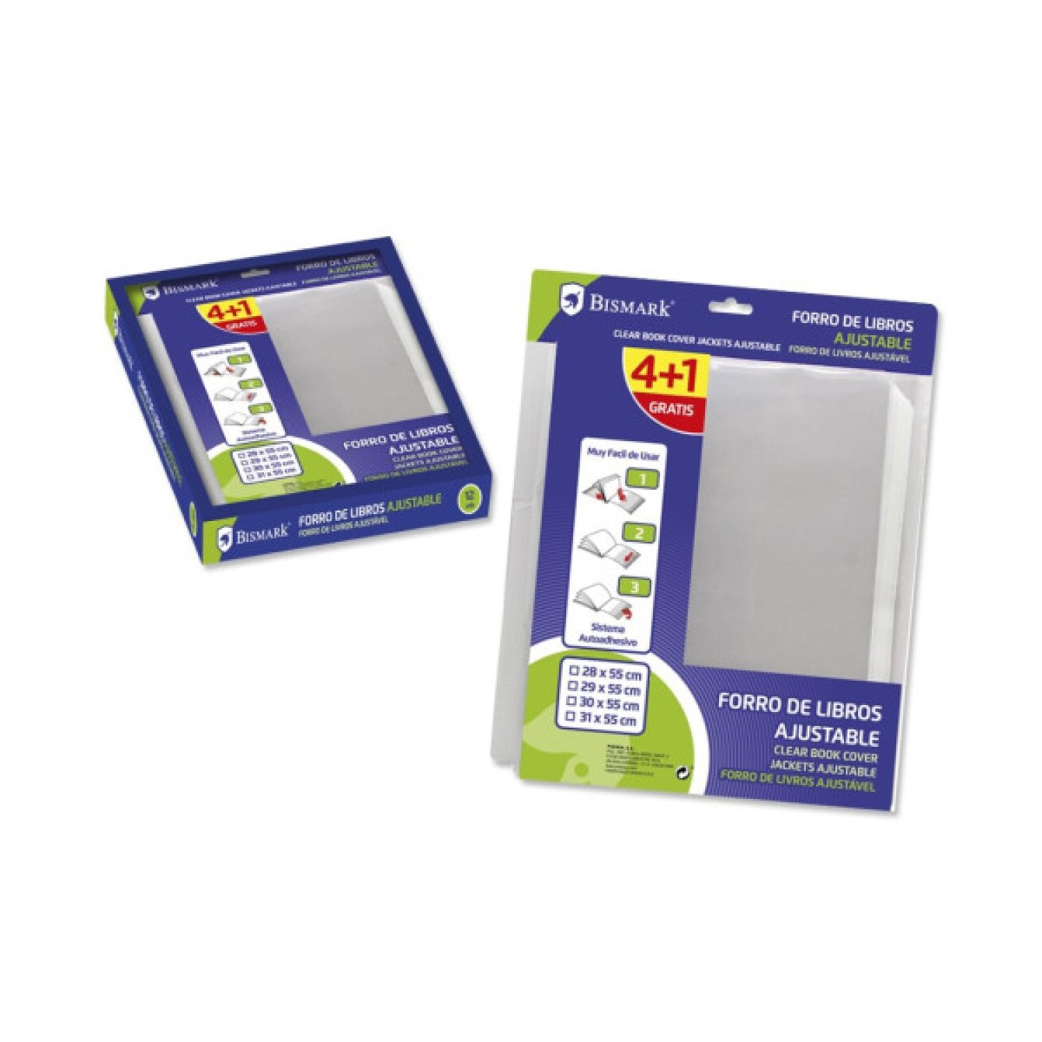 Bismark · Fundas para Libros y Revistas · Transparente · Pack 5 Piezas