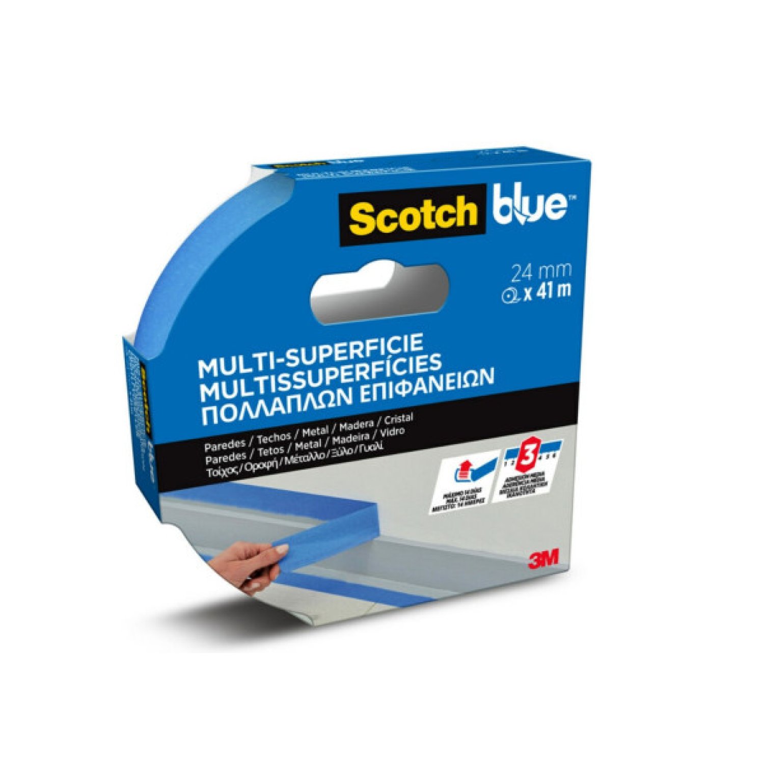 Scotch ScotchBlue · Cinta Adhesiva Enmascarar · 24mm x 41m · Multisuperficie