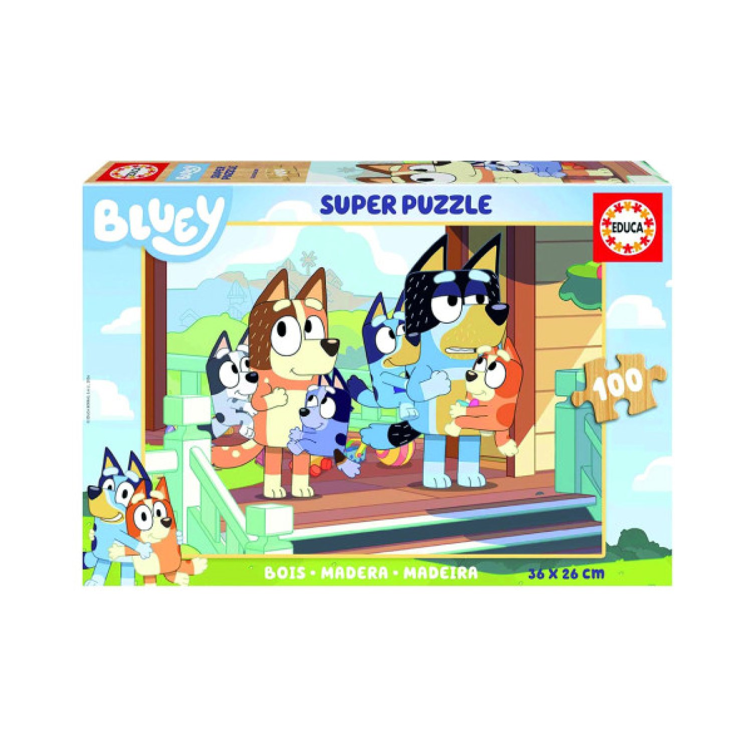 Educa Borrás · Puzle Madera Bluey · 100 Piezas · Infantil