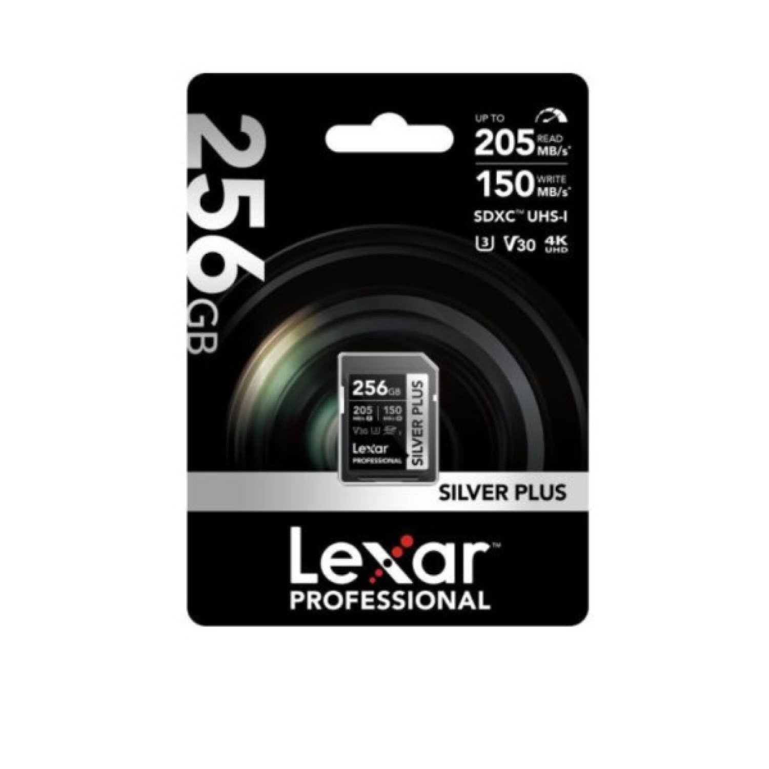Lexar Professional Silver Plus · Tarjeta SDXC 256GB · UHS-I · 205MB/s lectura · V30 U3