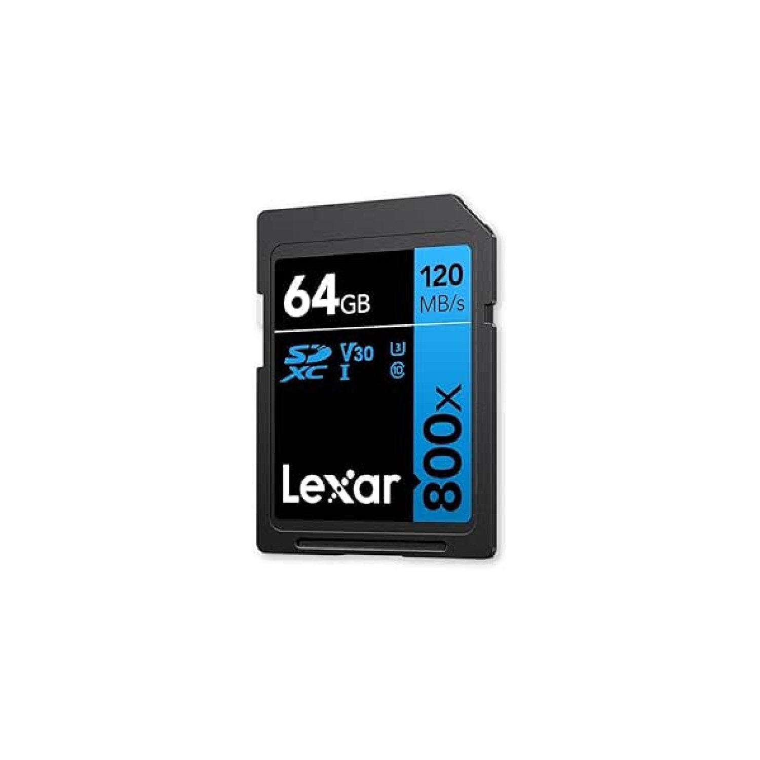 Lexar Professional 800X Pro · SDXC 64GB · UHS-I · Lectura 150MB/s · C10 V30 U3