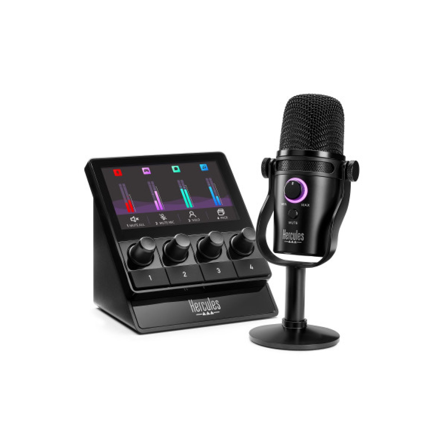 Hercules Stream Starter Kit · Pack Completo Streaming · Audio y Control