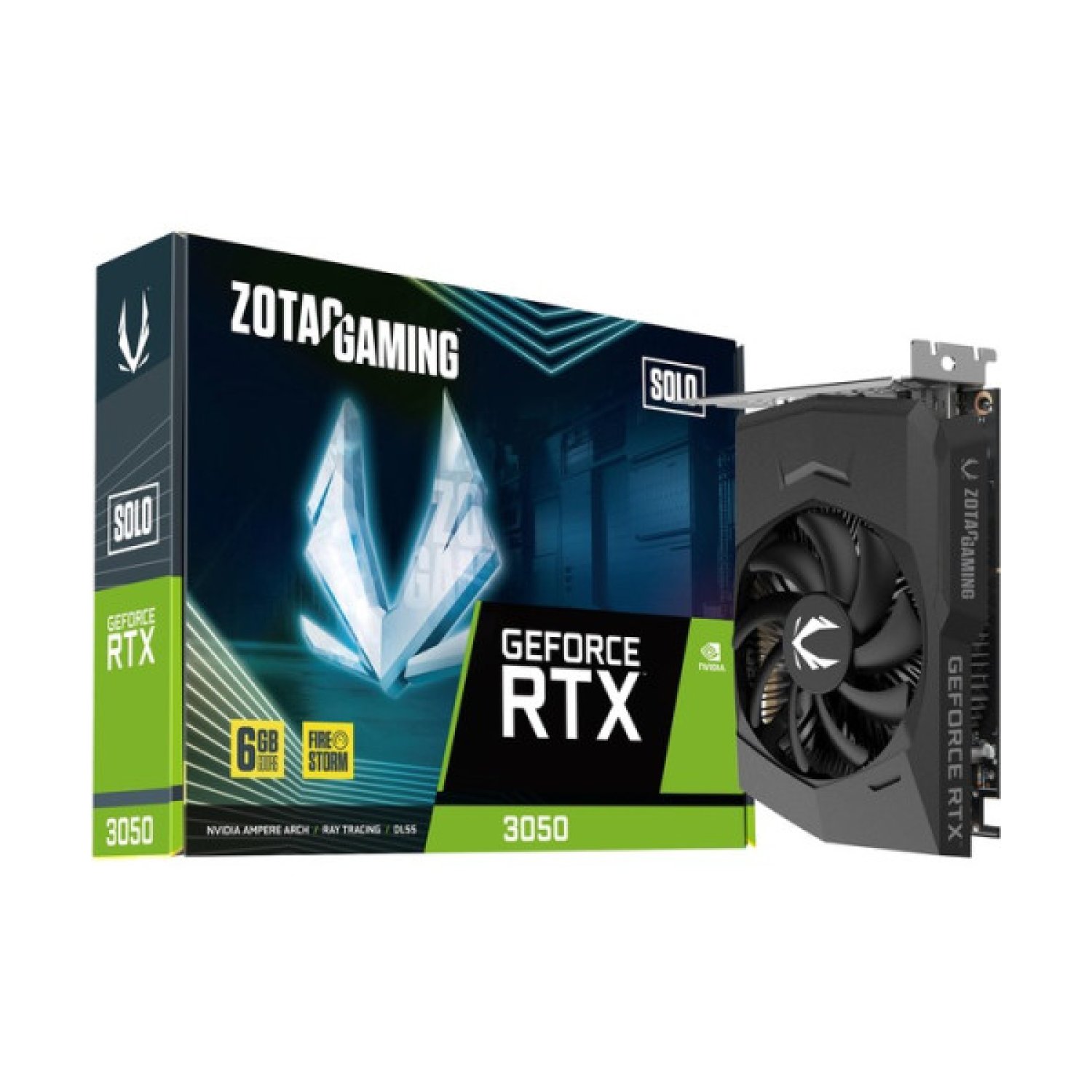 Zotac RTX 3050 · 6GB GDDR6 · 1 Ventilador · HDMI + 3 DisplayPort