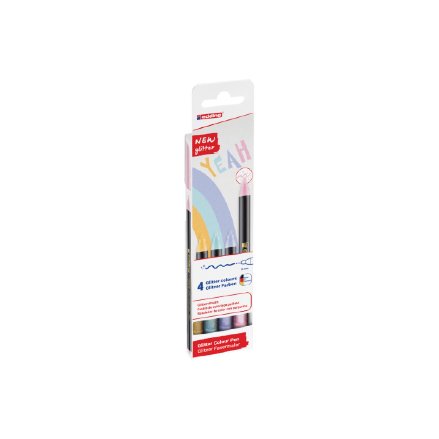 Edding 4-1200 · Rotulador Permanente · Pack 4 Colores · Azul, Rosa, Violeta, Amarillo
