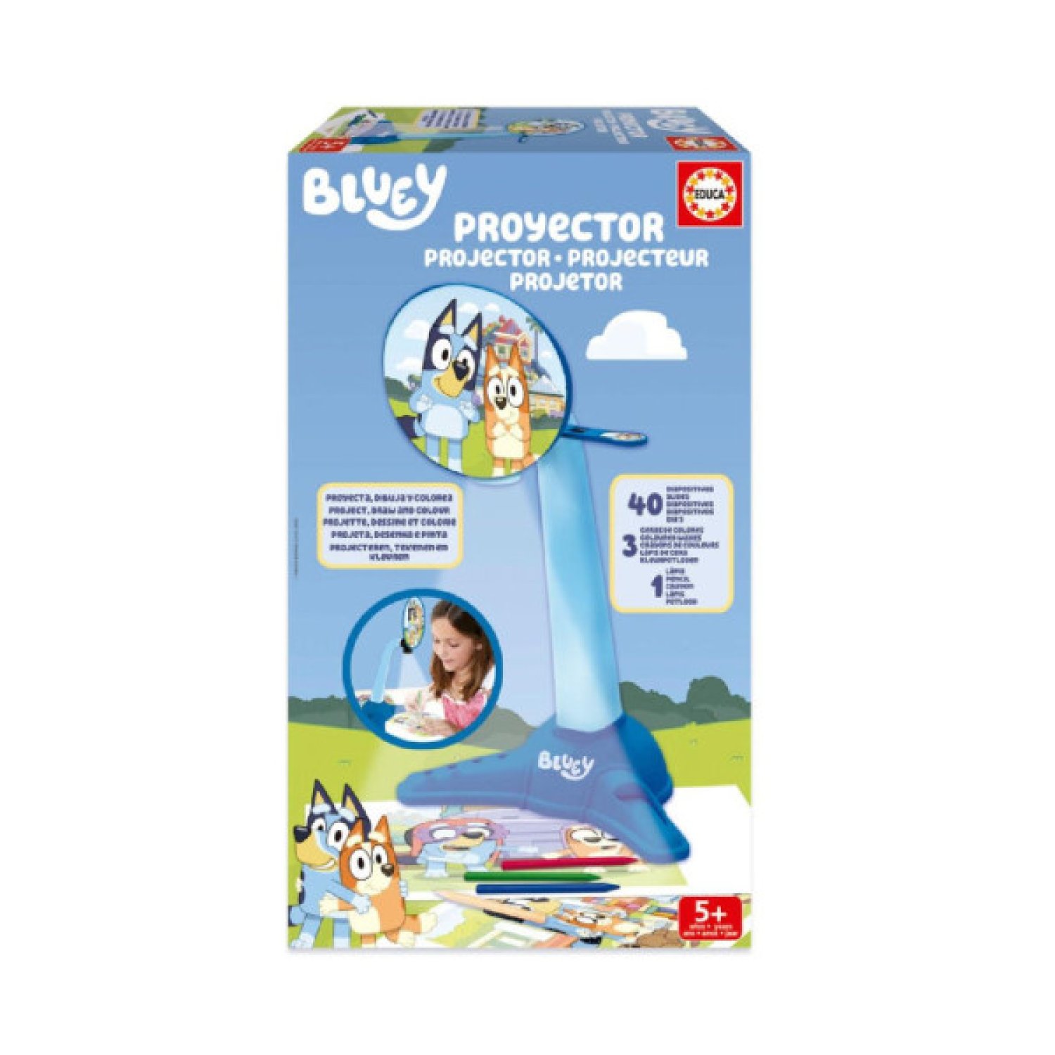 Educa Borrás · Proyector Bluey · Infantil · Pantalla Incluida